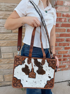 The Valerie Cowhide Sunflower Purse