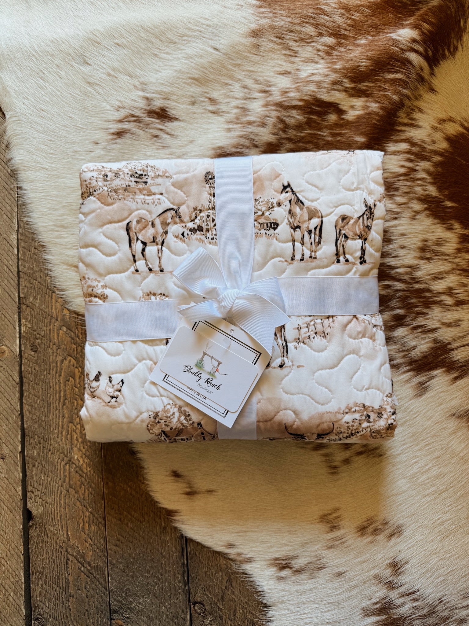 The Donkey Toile Baby Quilt- Ida Mae