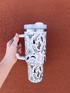 White Western Tumbler - 40oz