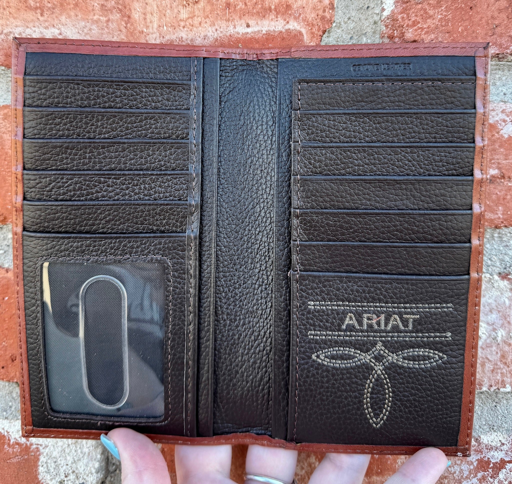 Ariat Tooled Diamond Checkbook Cover Wallet