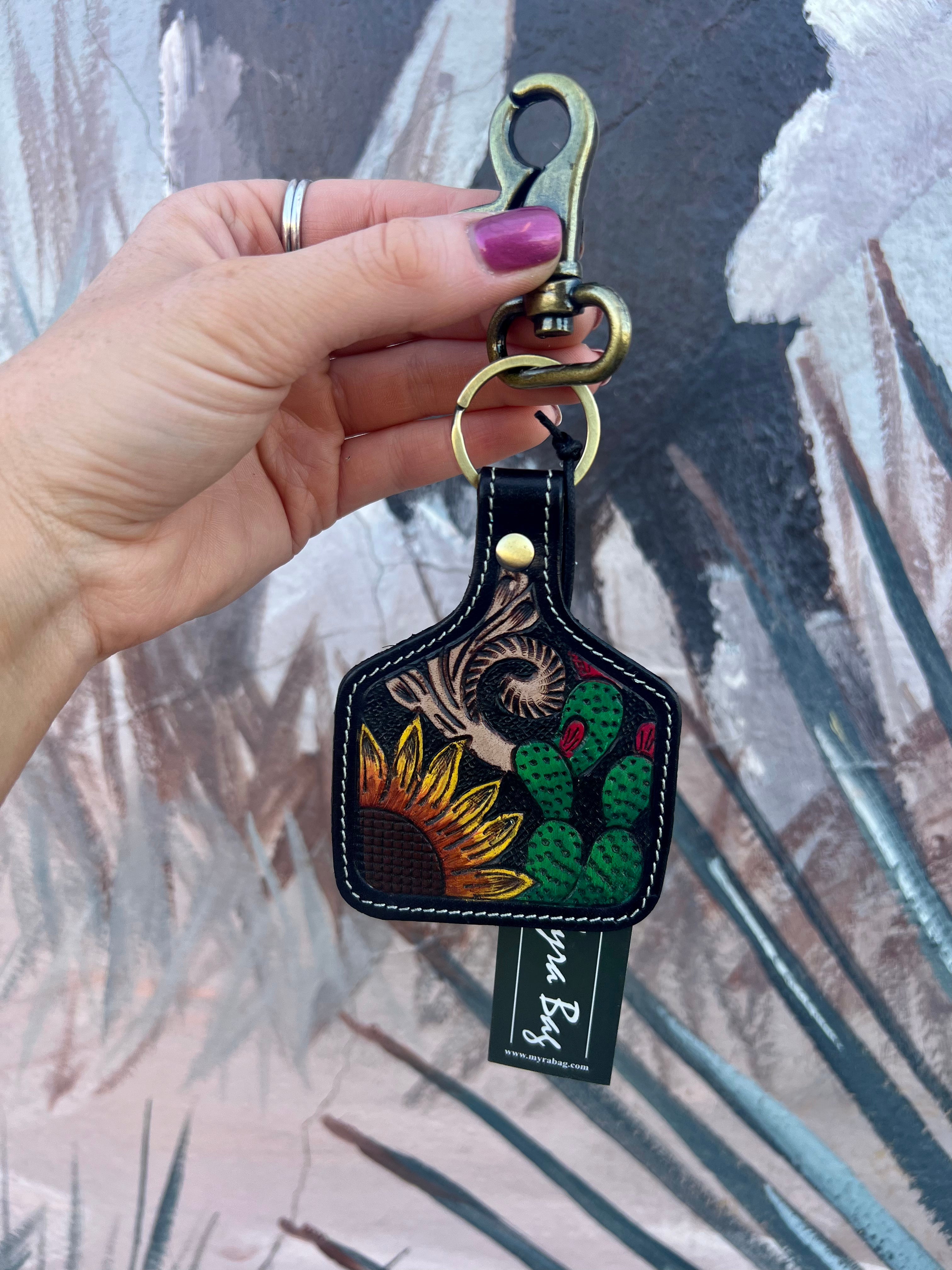 Prickly Pear Blooms Keychain