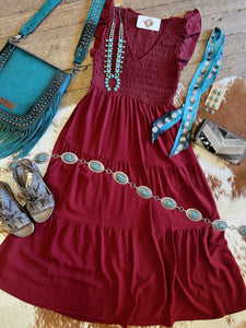 The Sienna Dress- Burgundy