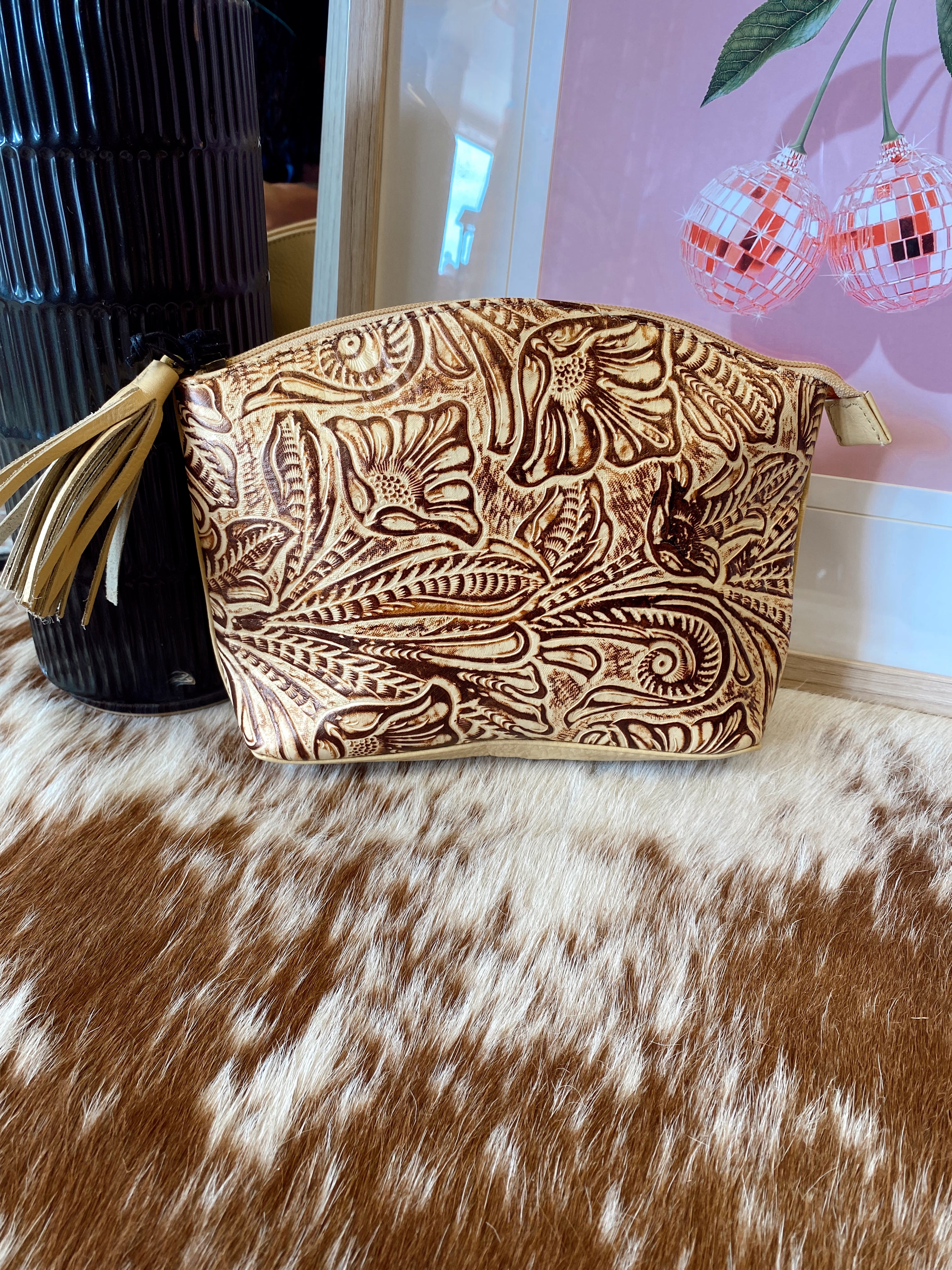 Claredon Tooled Leather Pouch