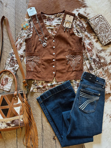 The Marley Pearl Snap Vest
