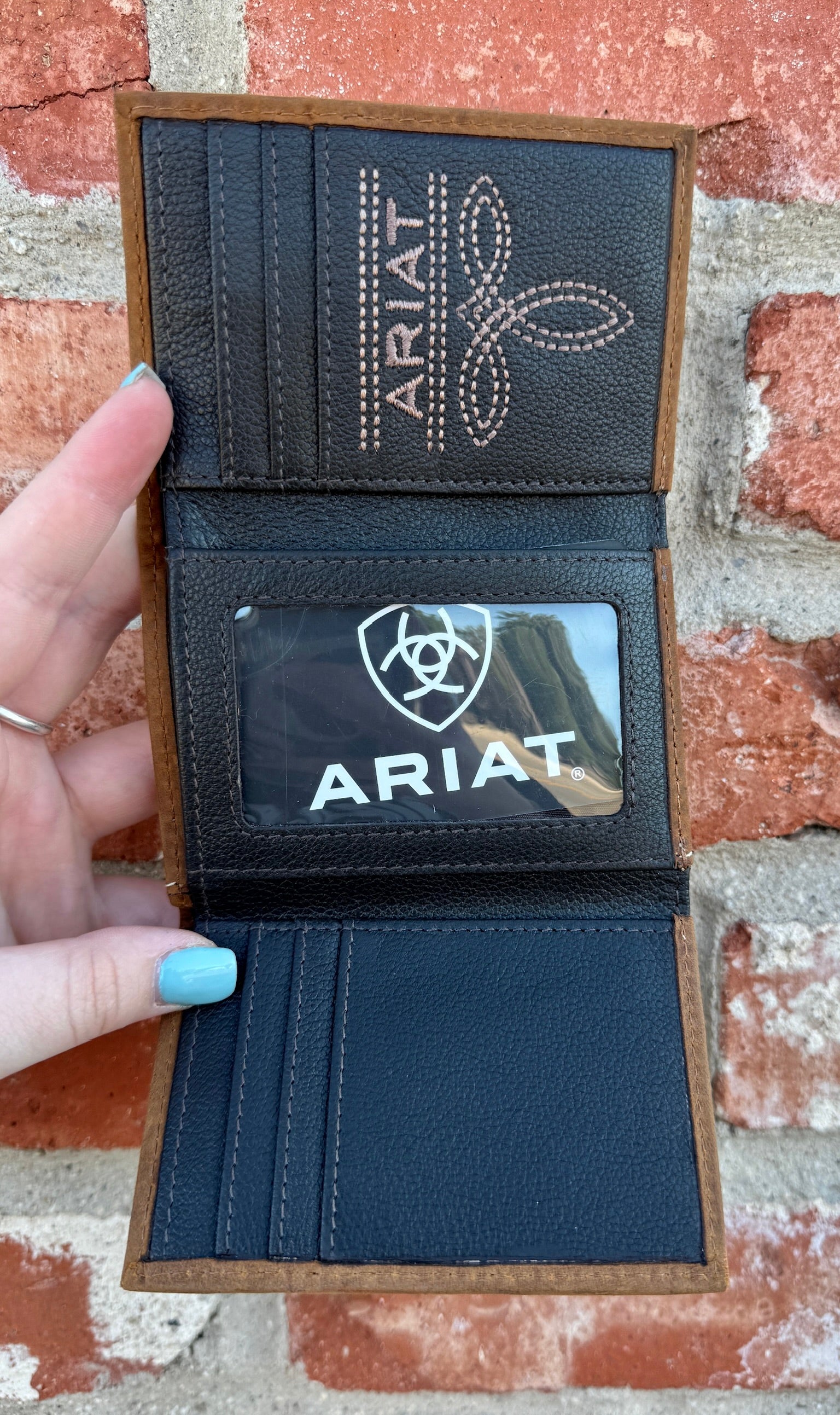 Ariat Tan Flag Patch Wallet