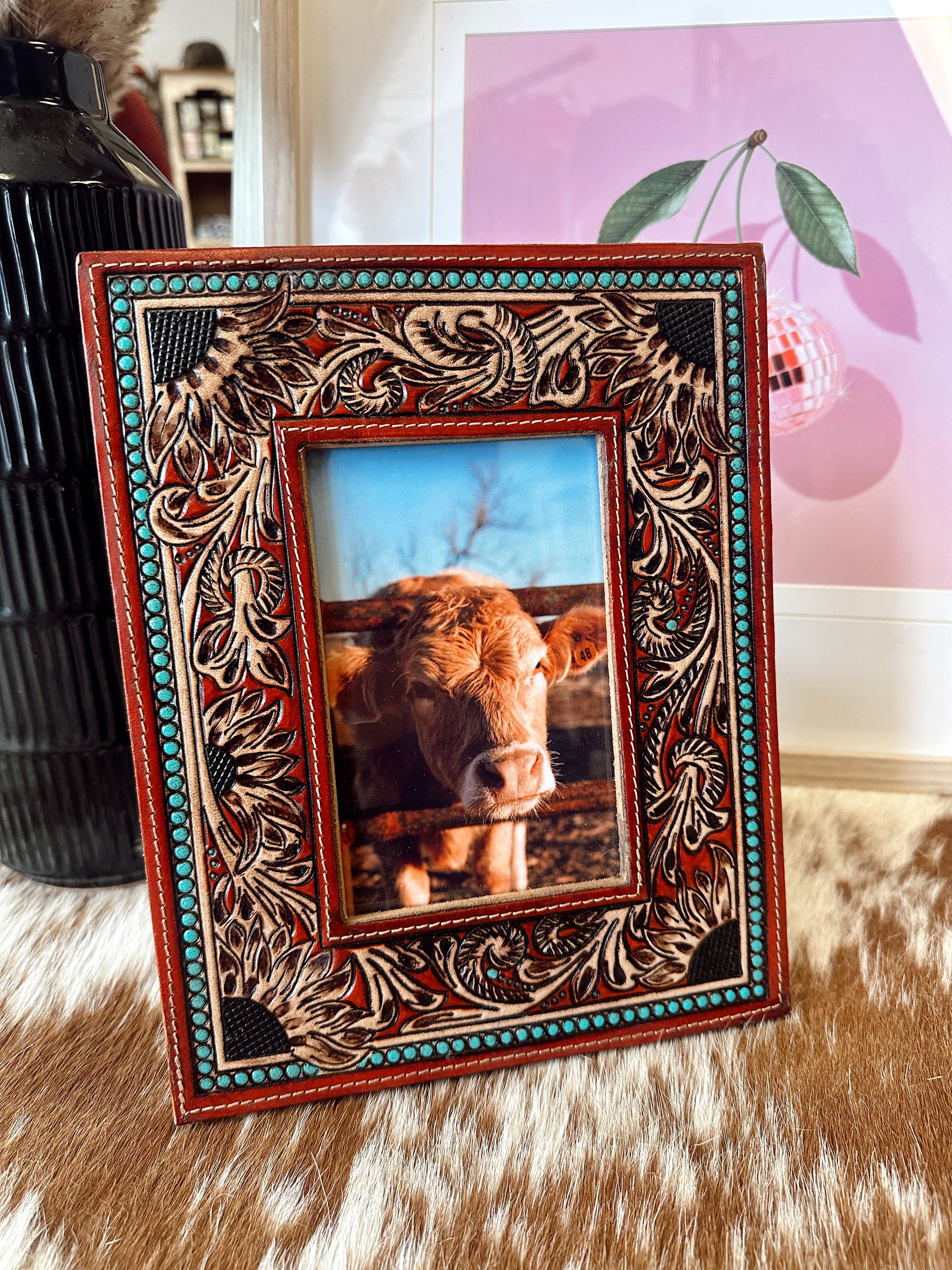 Sunflower Tooled Photo Frame
