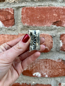 Navajo Stamped Sterling Silver & Turquoise Ponytail Clip