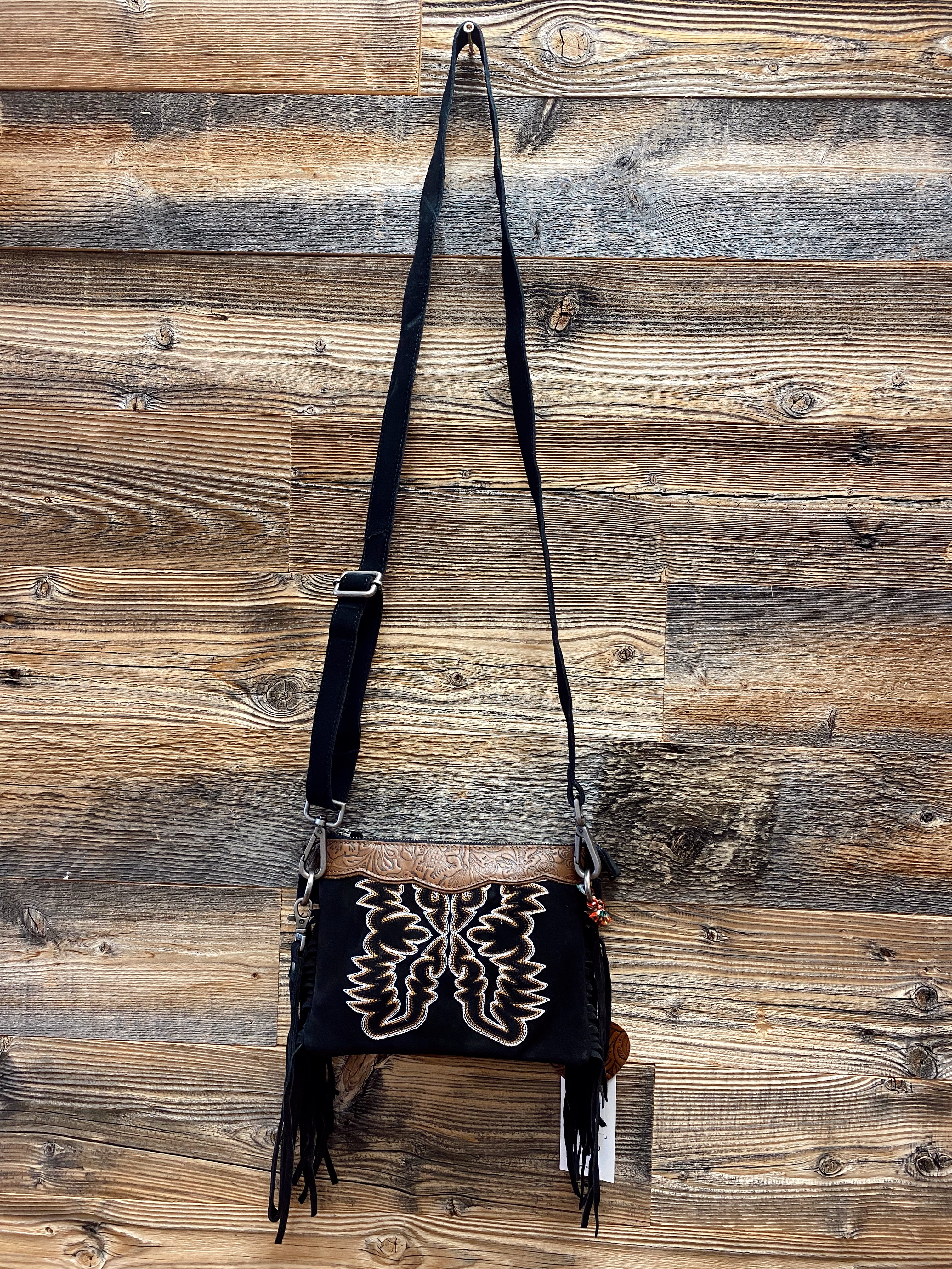The Boot Sitch Black Crossbody Purse