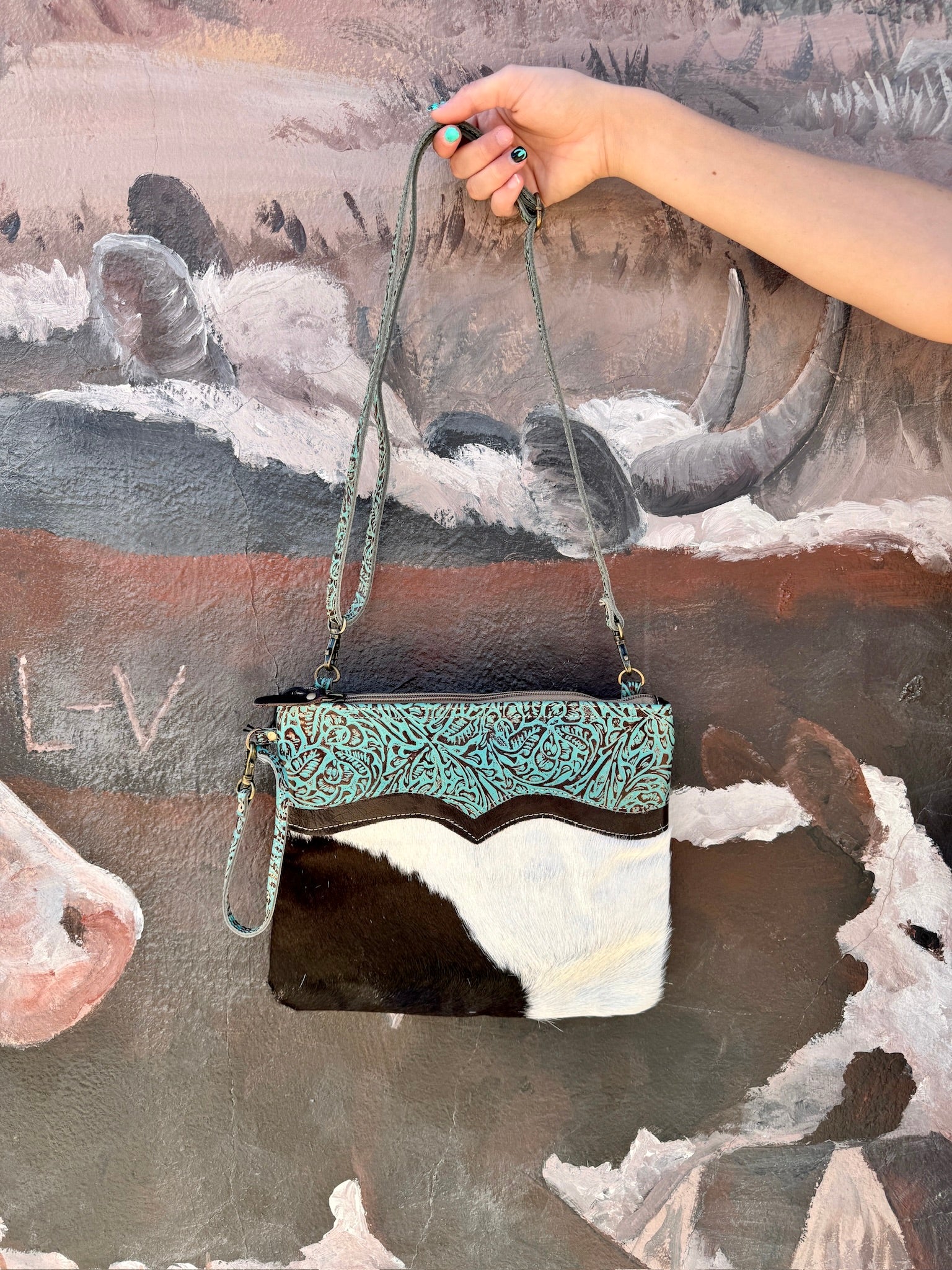 Zapata Turquoise Cowhide Purse