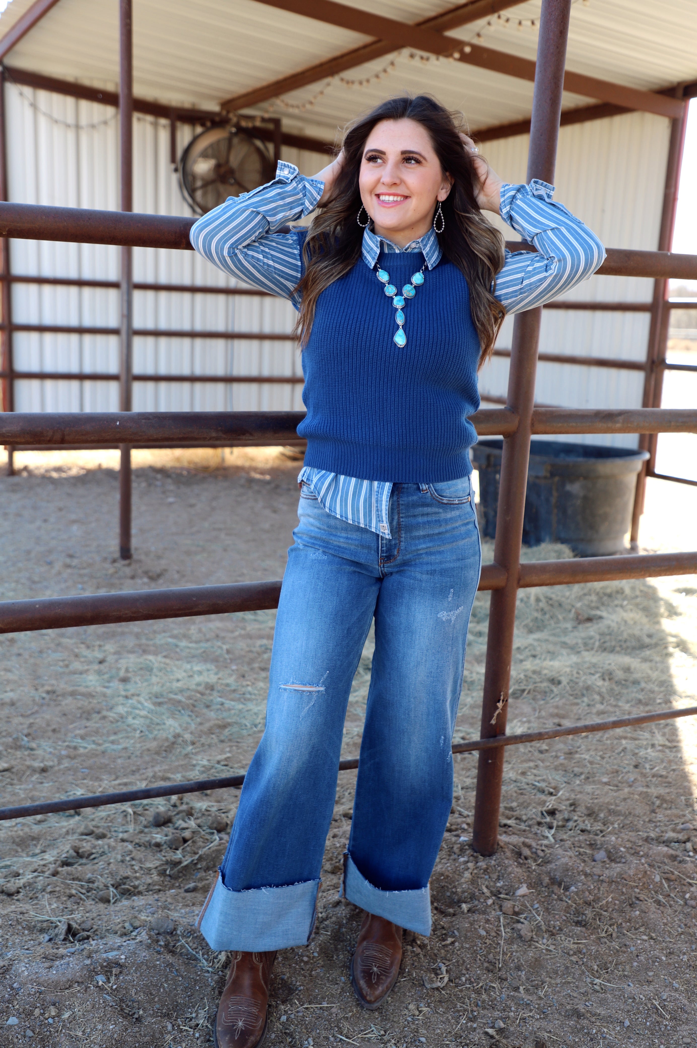 The Ida Sweater Top- Blue