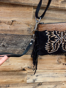 The Boot Sitch Black Crossbody Purse