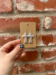 Silver Cross Earrings