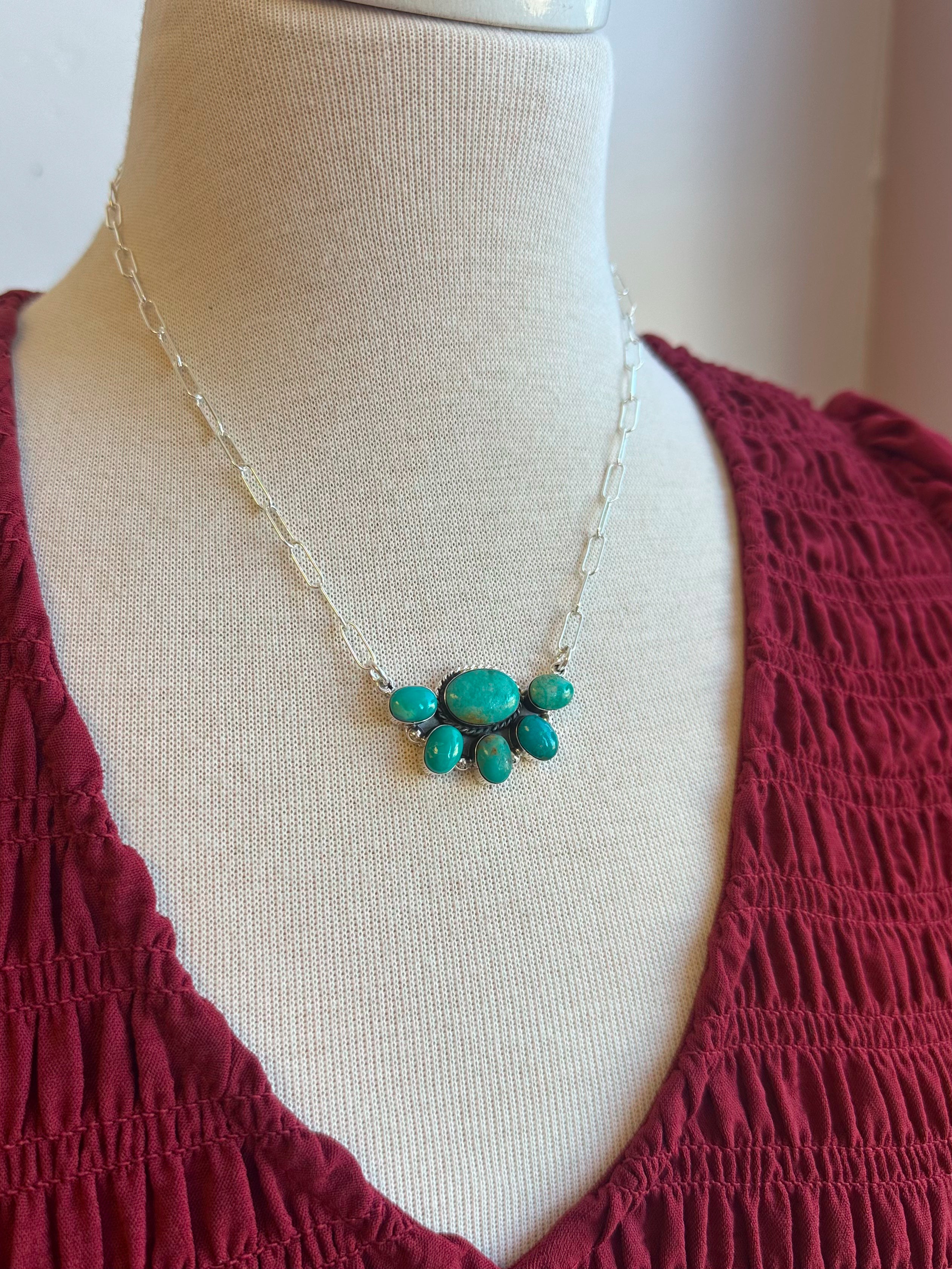 The Kaylor Turquoise Cluster Necklace