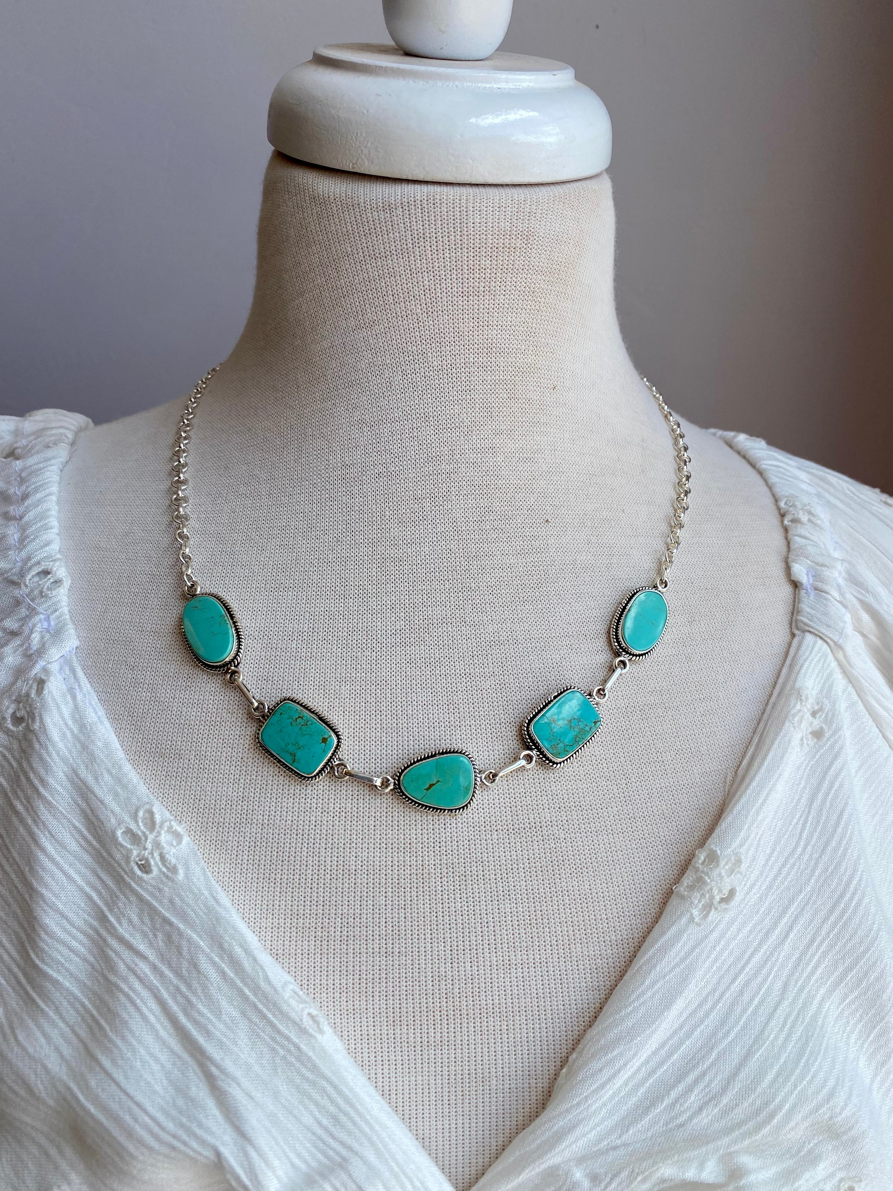 5-stone Kingman Turquoise Necklace