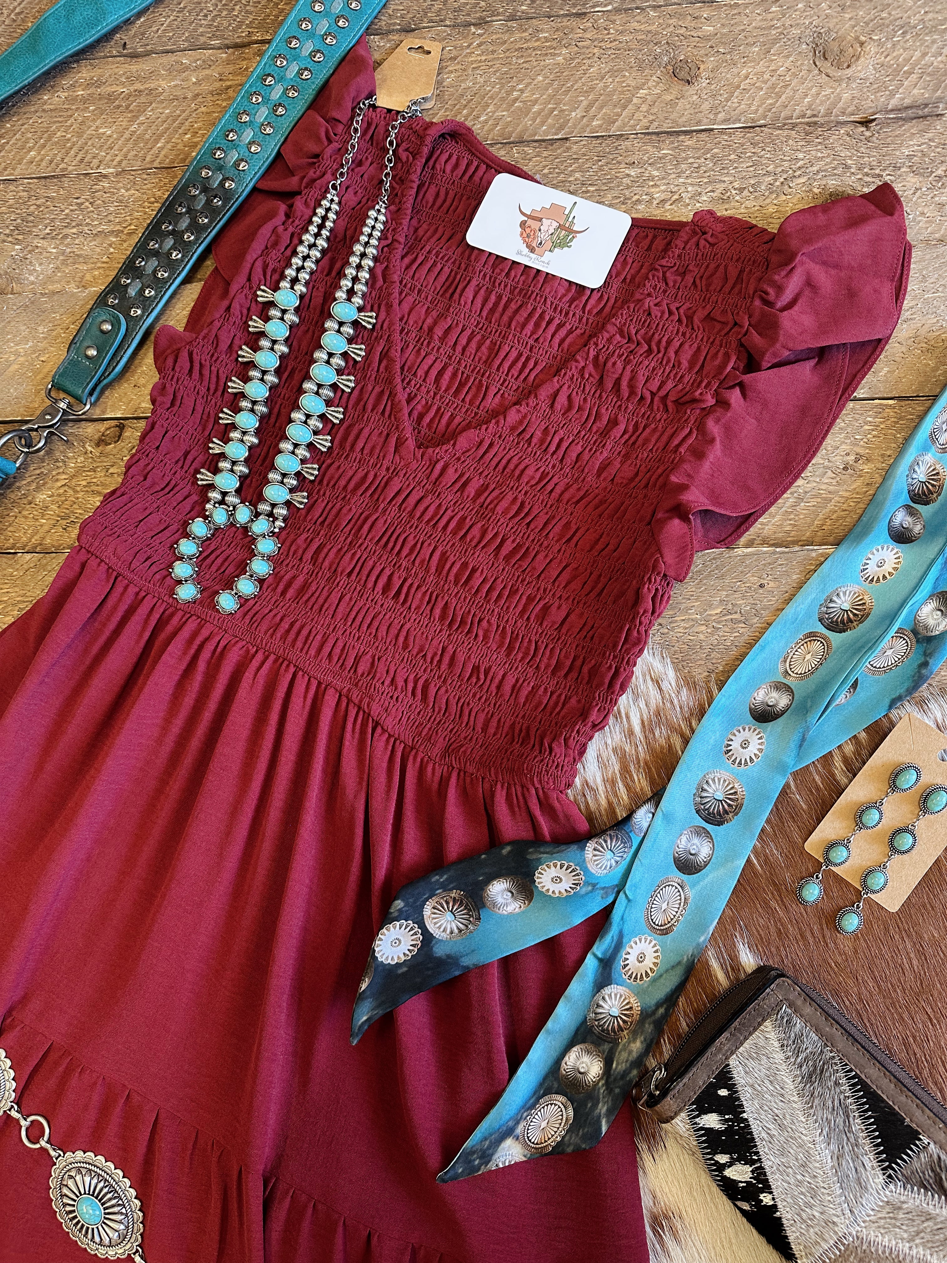 The Sienna Dress- Burgundy