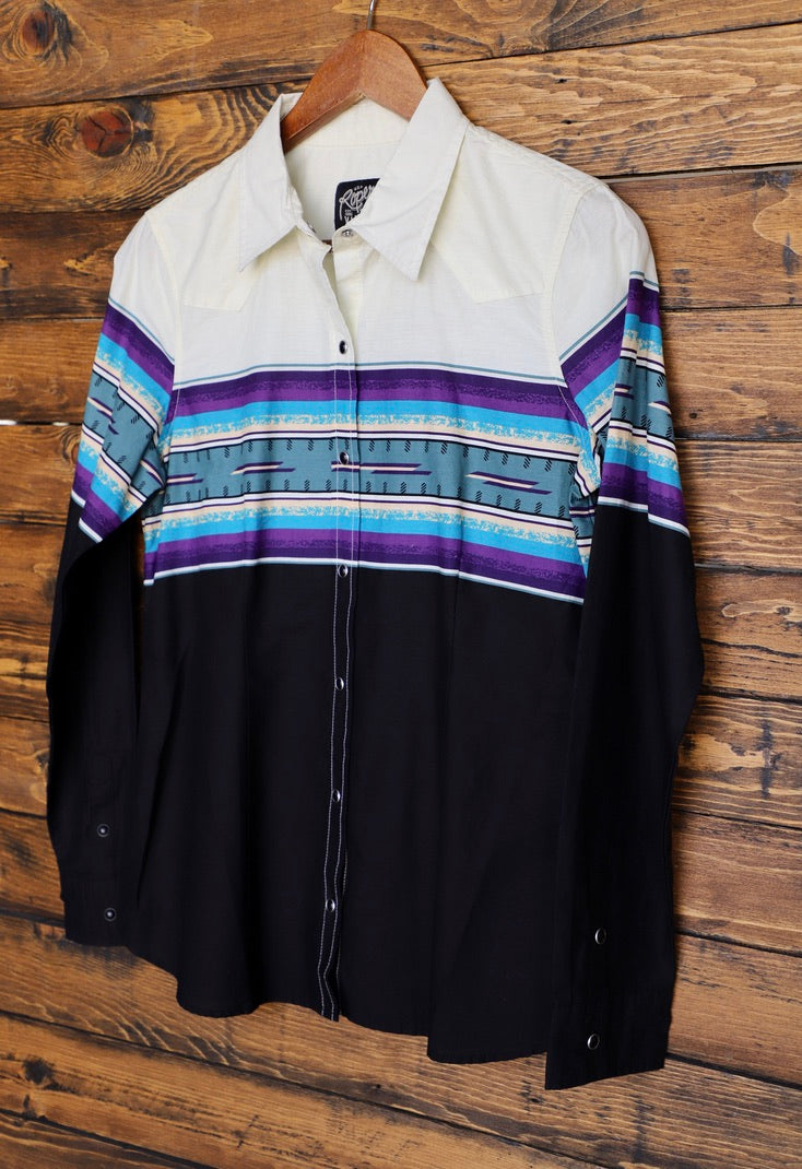 Roper-Women's Serape Border Long Sleeve Shirt