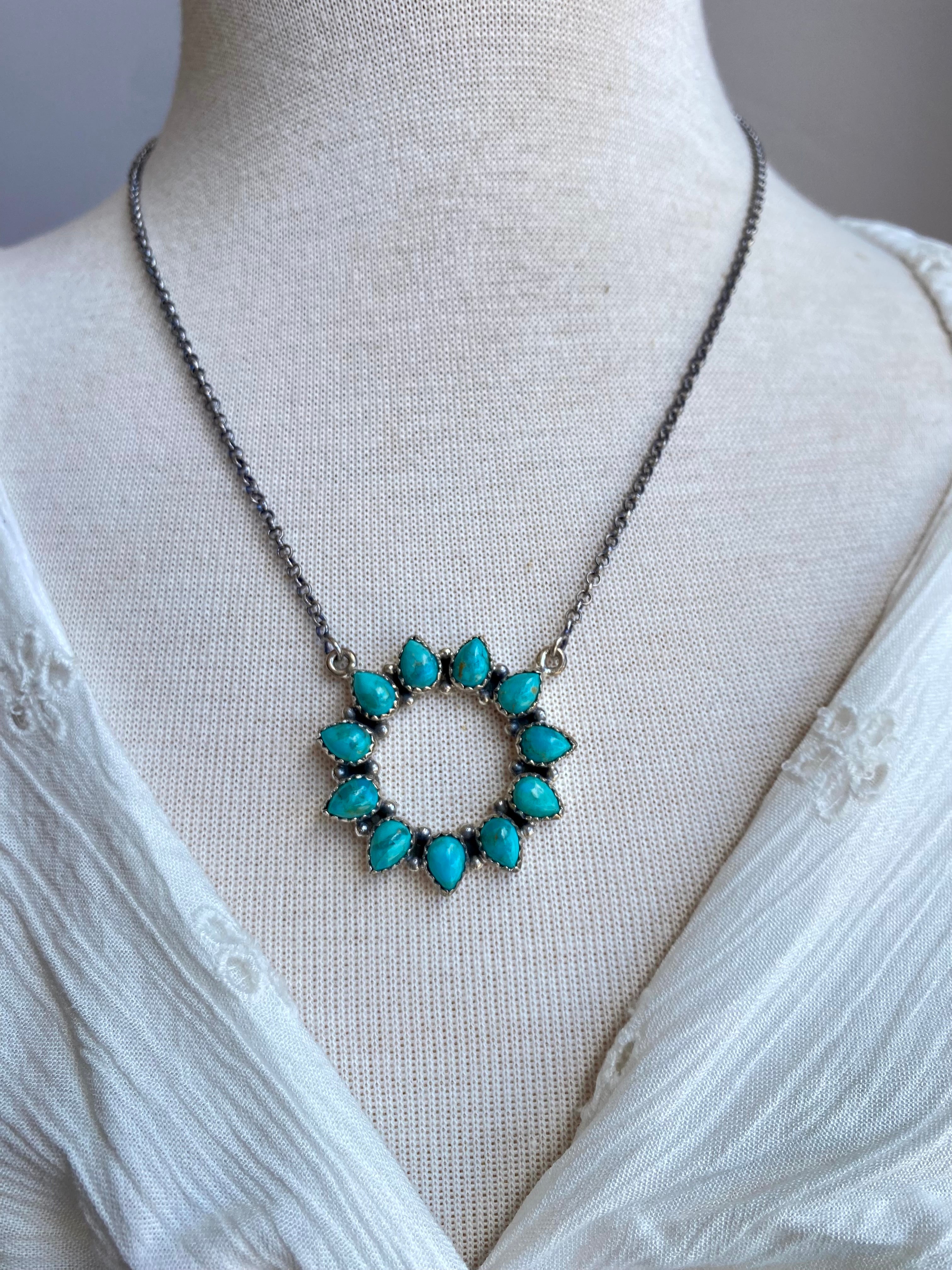 Kingman Turquoise & Sterling Eternity Necklace
