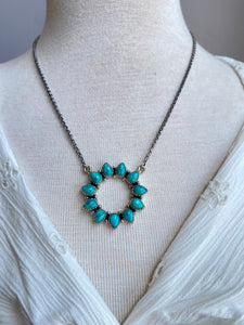 Kingman Turquoise & Sterling Eternity Necklace