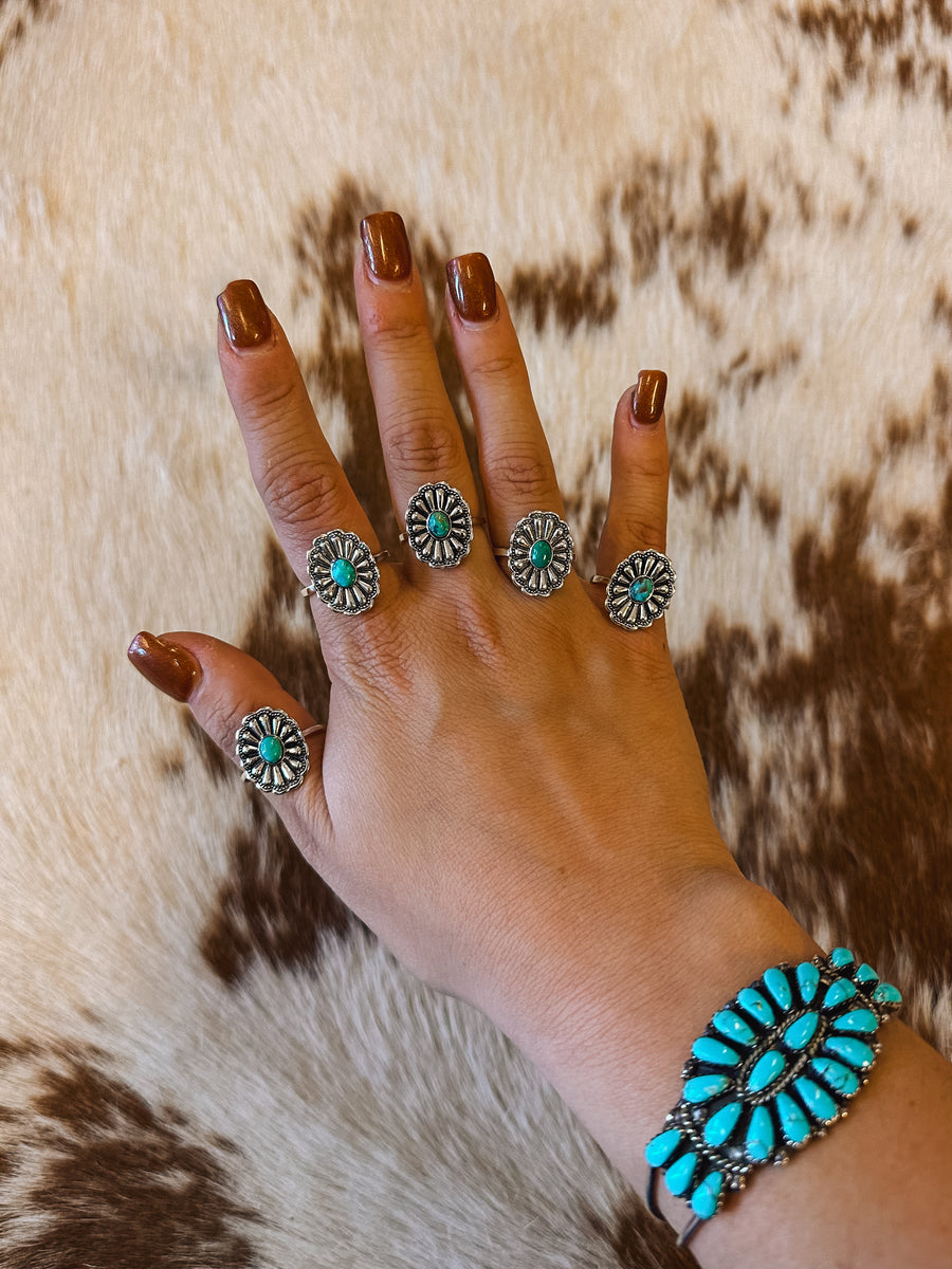 Turquoise Concho Ring – Shabby Ranch