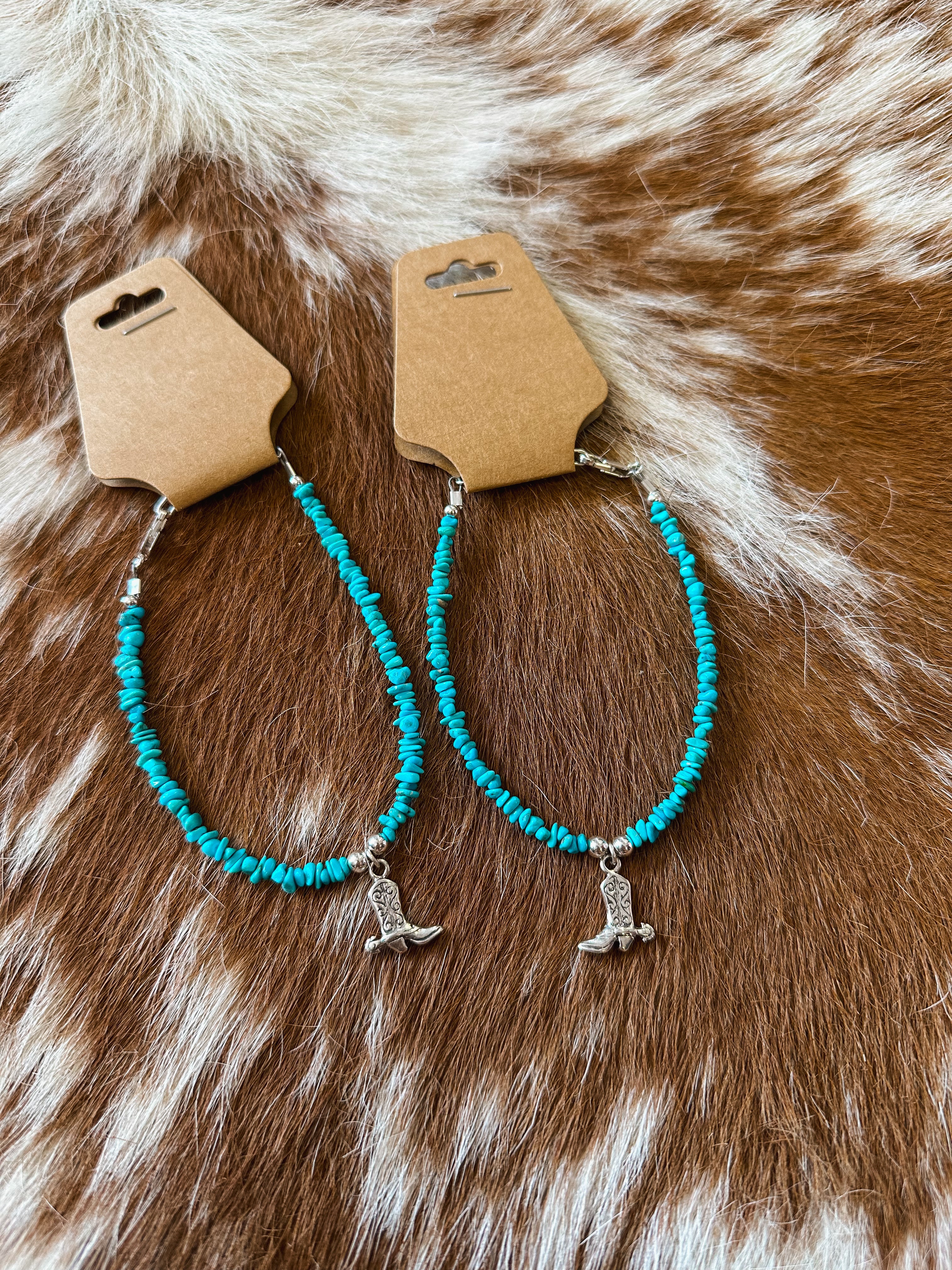 The Boot Scootin Turquoise Chip Bracelets