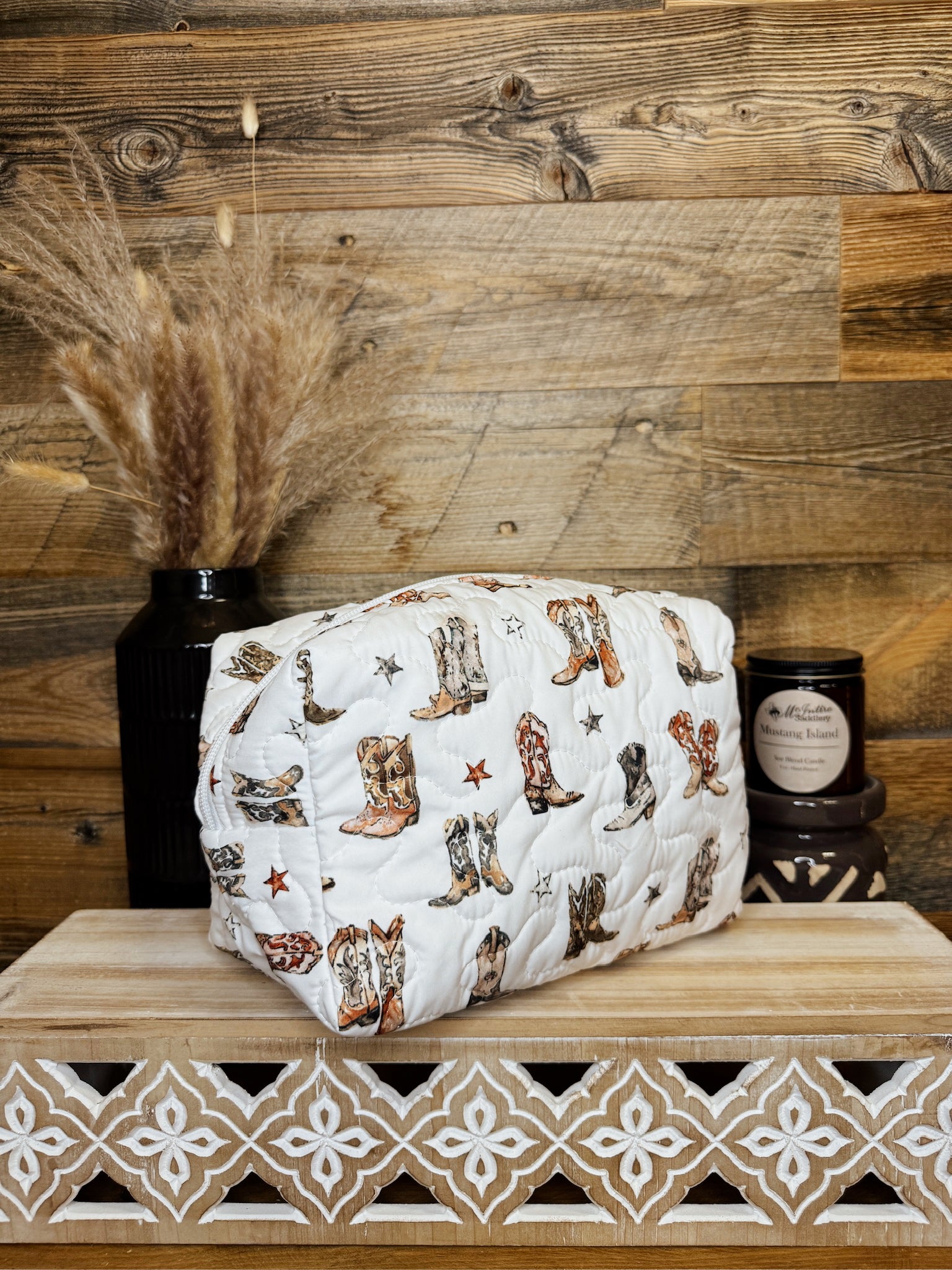The Boots n Stars Large Makeup Bag- Ida Mae