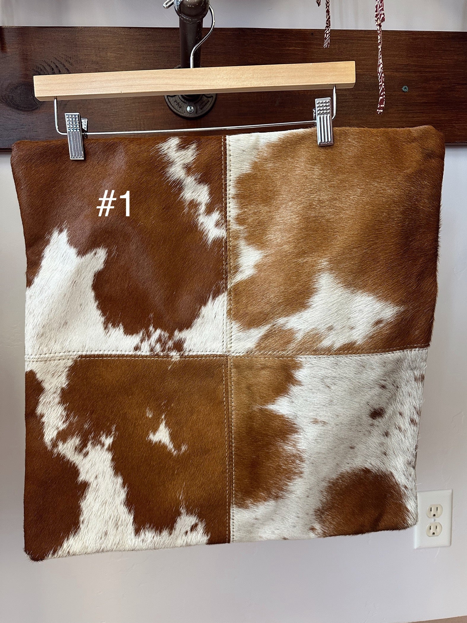 Brown Cowhide Pillow Cover