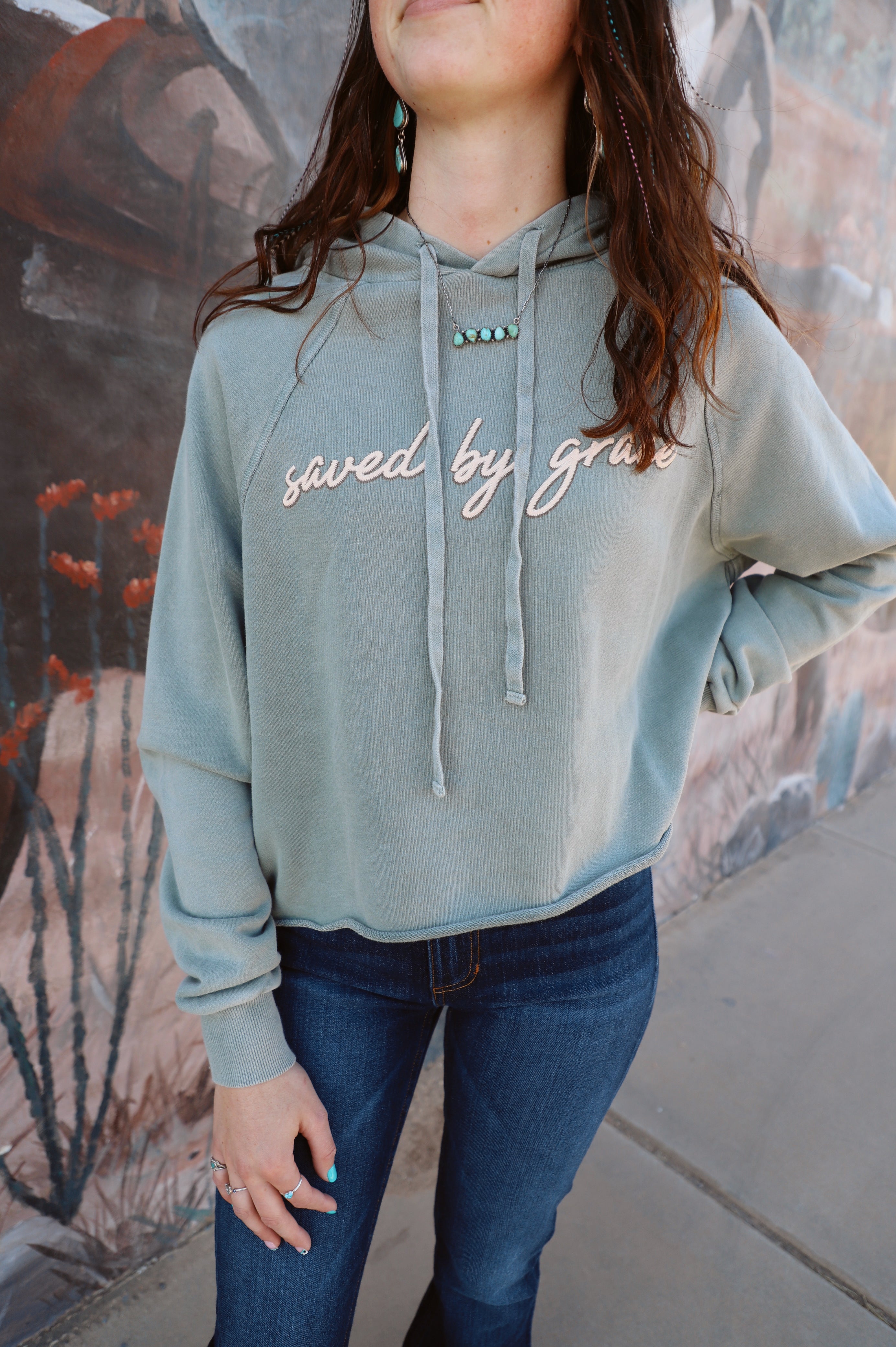 Saved By Grace Semi-Cropped Hoodie