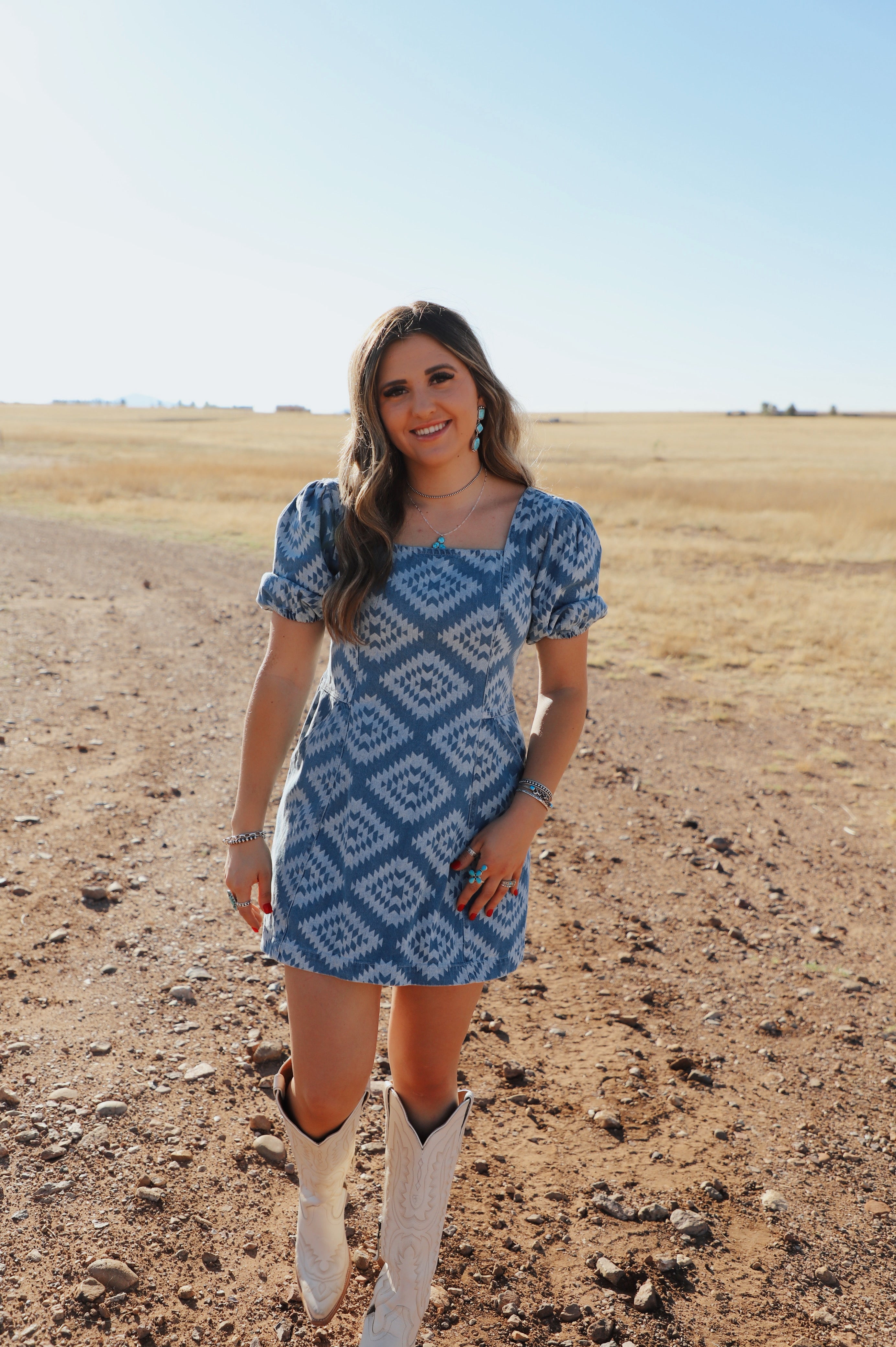 The Denim Aztec Dress