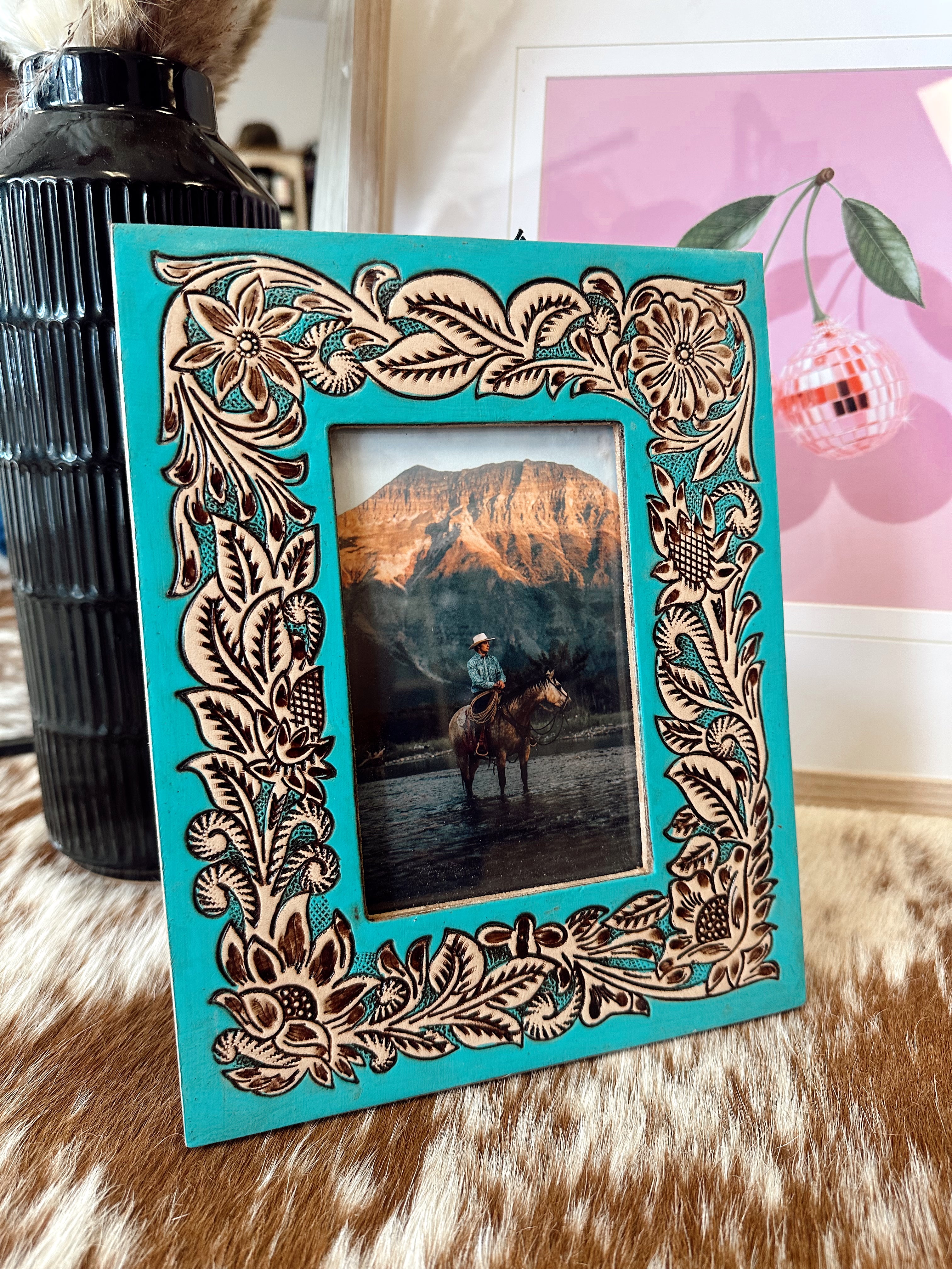 Turquoise Traditions Tooled Photo Frame