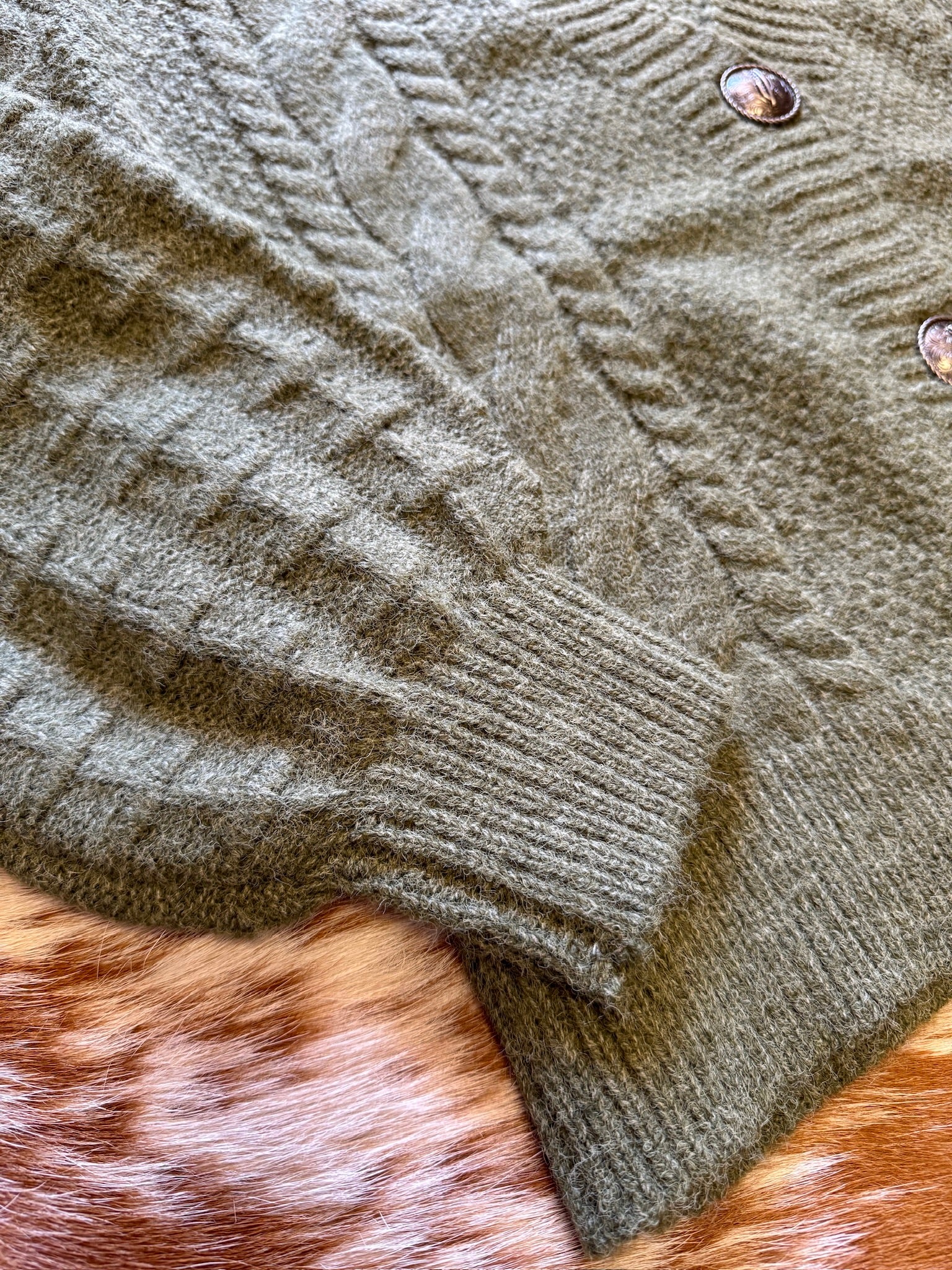 Olive Cactus Button Cardigan