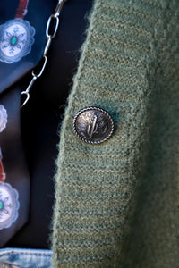 Olive Cactus Button Cardigan