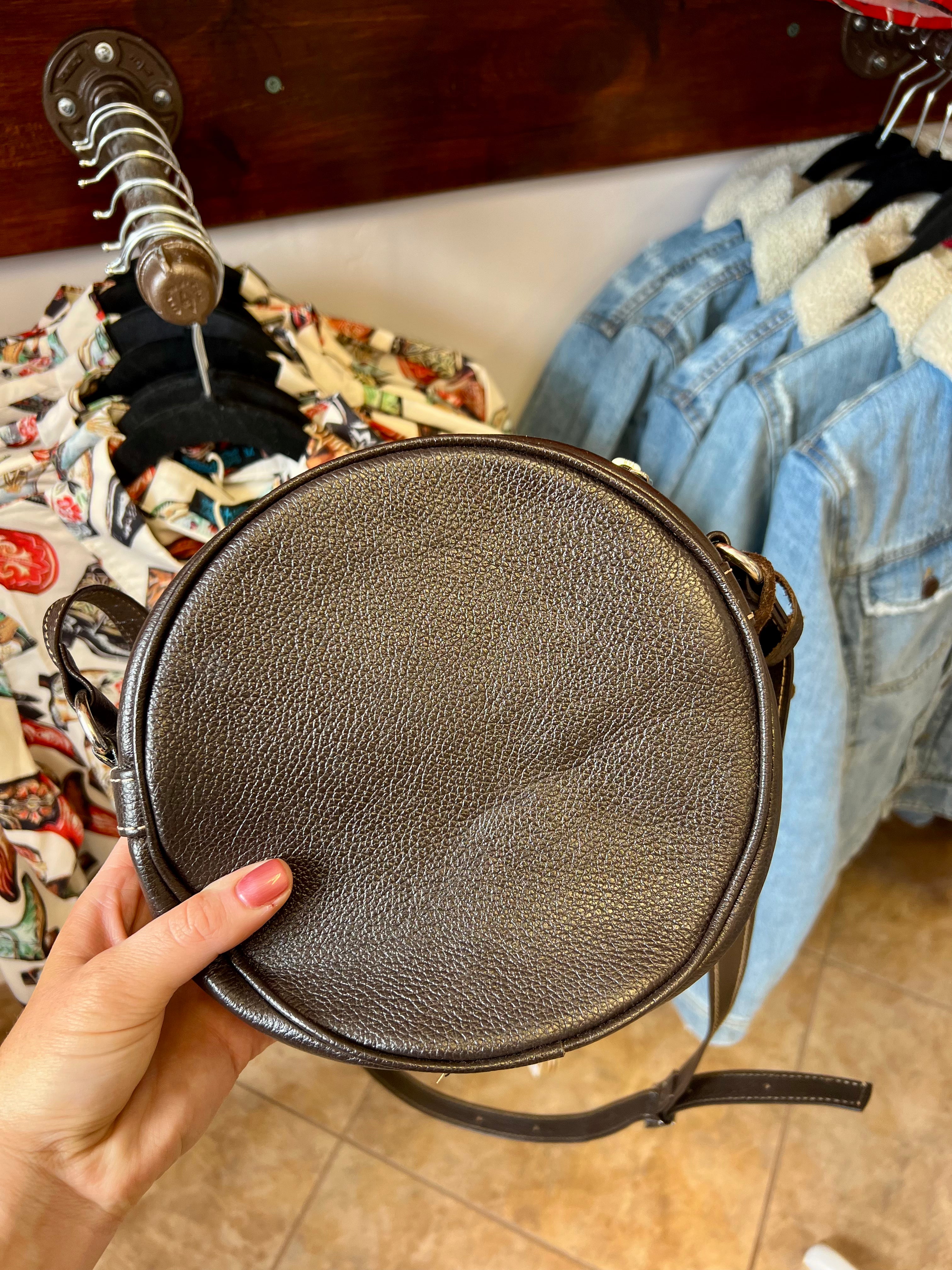 Round Leather Bag