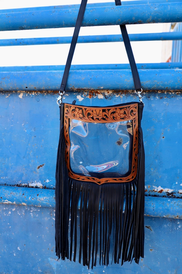 VCC- Clear Stadium Bag with Fringe