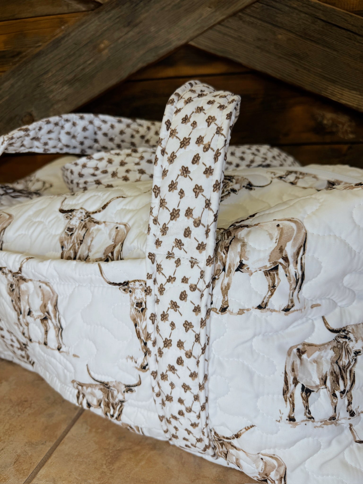The Vintage Longhorn Quilted Duffle- Ida Mae
