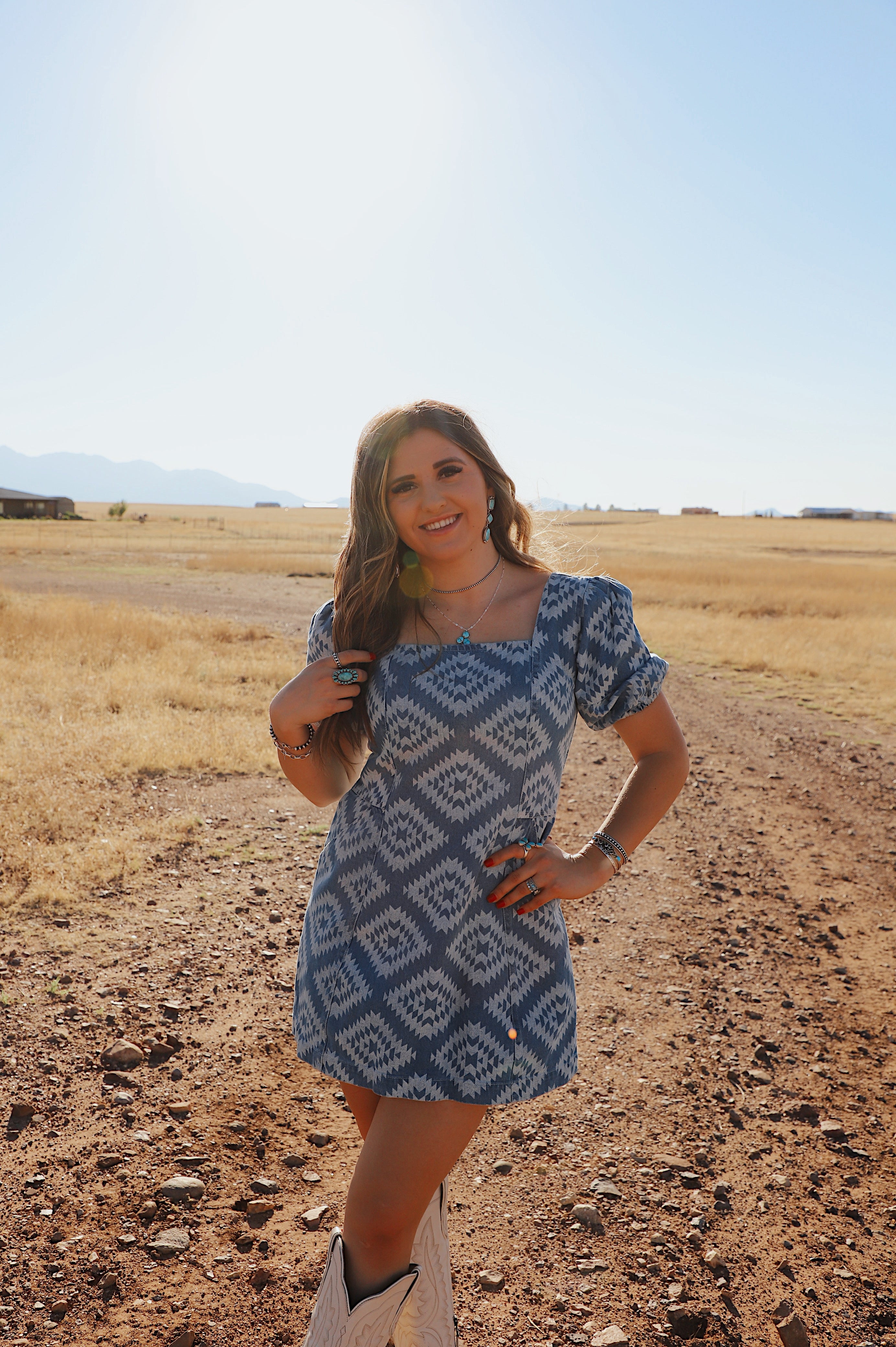 The Denim Aztec Dress