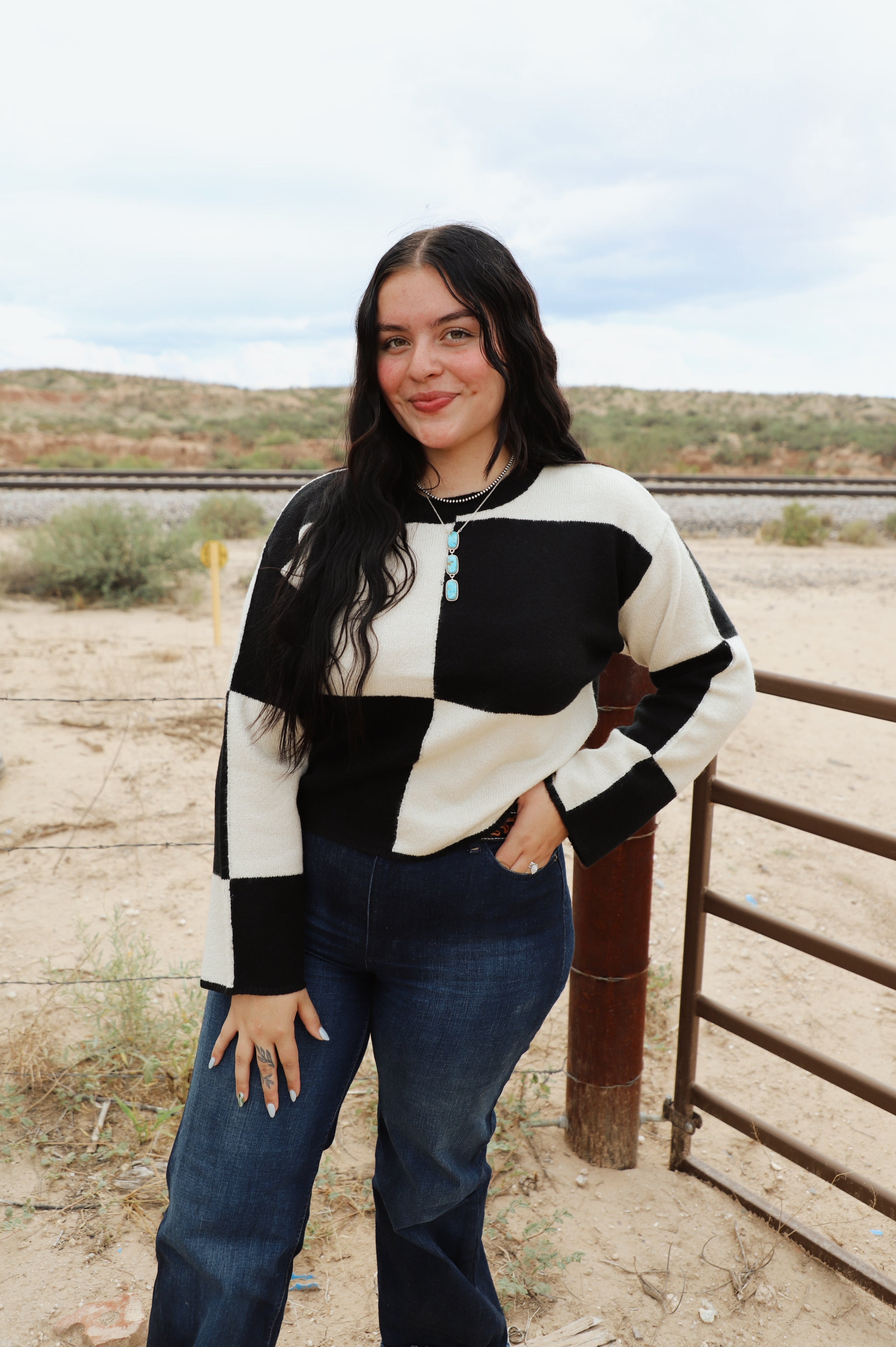 The Zara Checkered Sweater