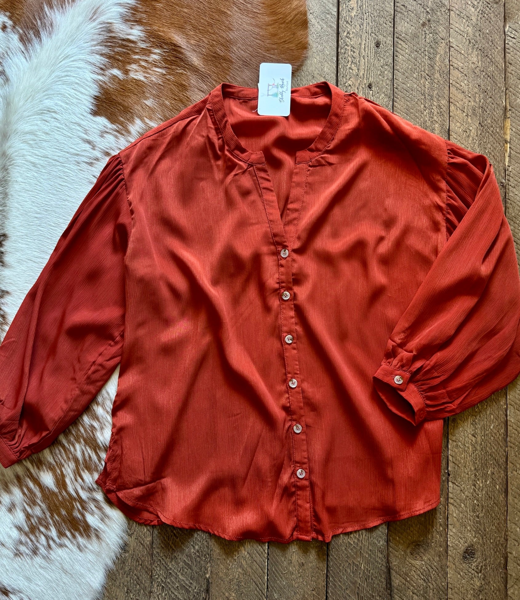 The Elena Rust Blouse