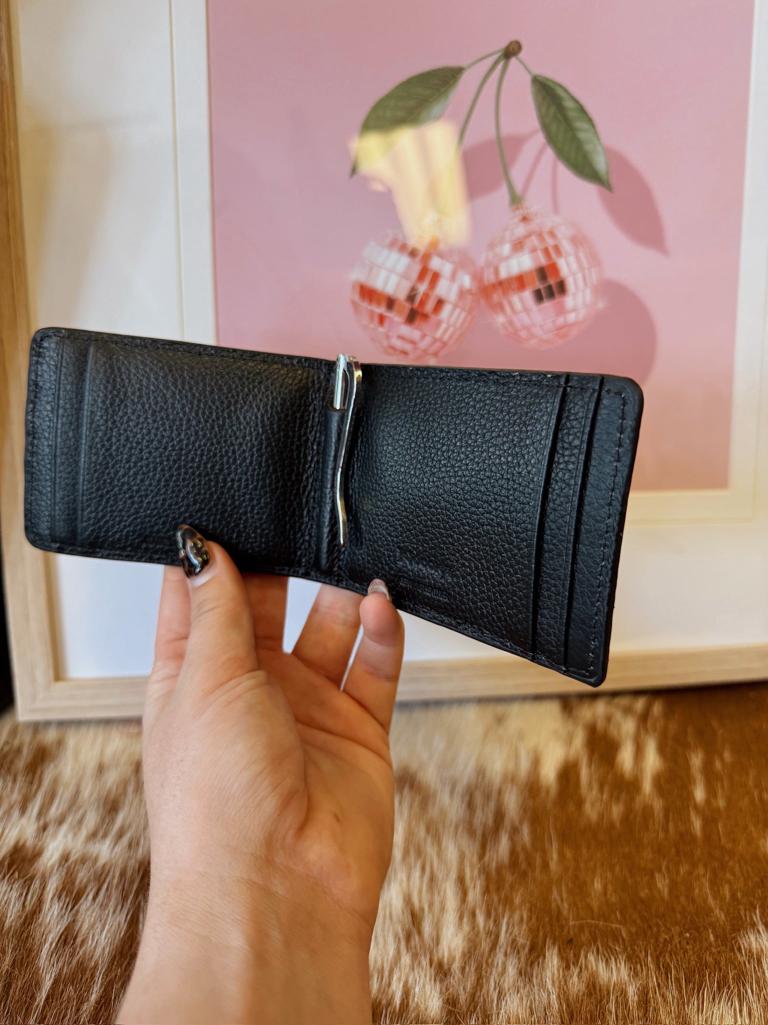 The Black Tooled Money Clip Wallet