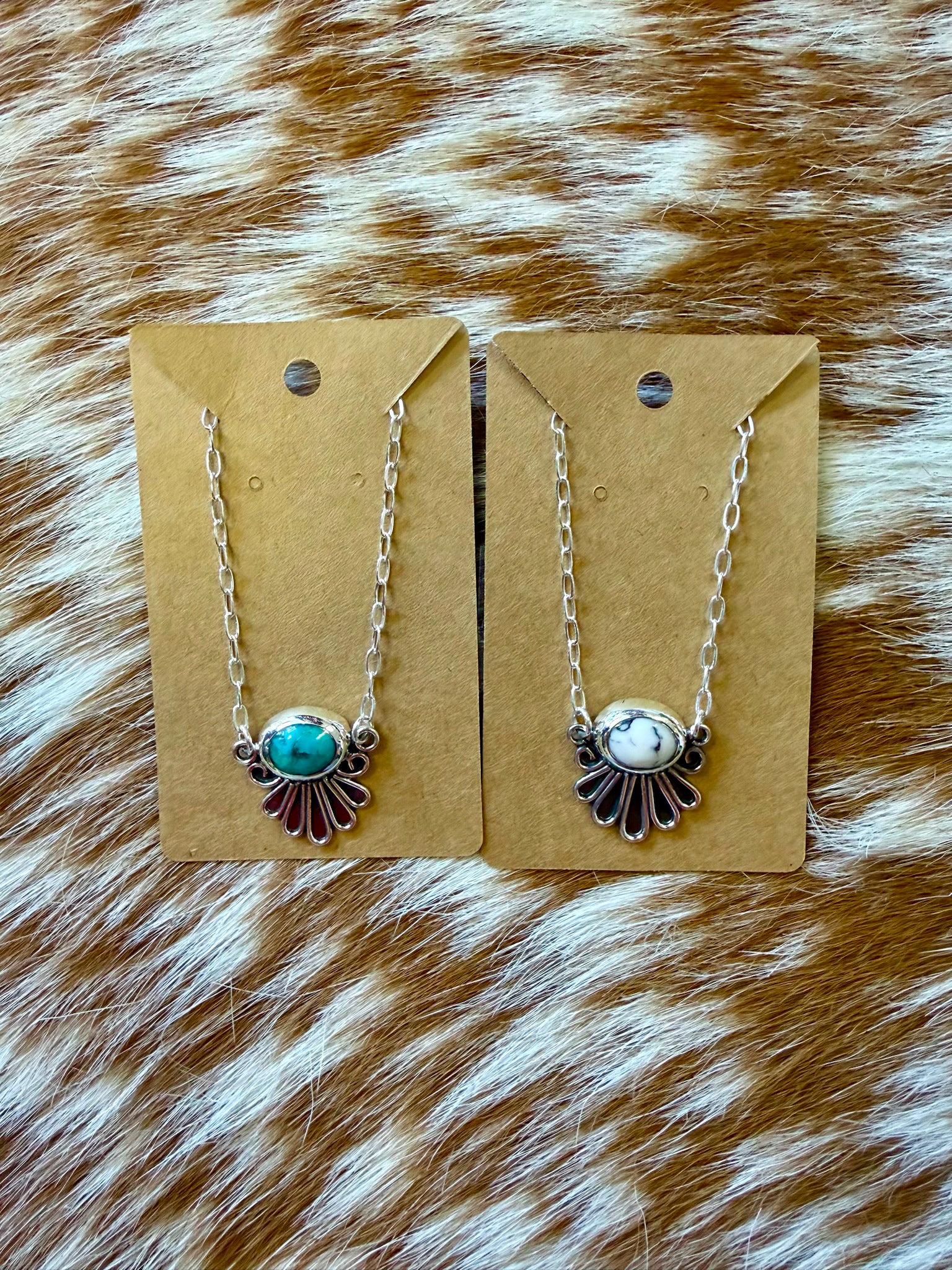 The Sterling Stone Fan Necklace