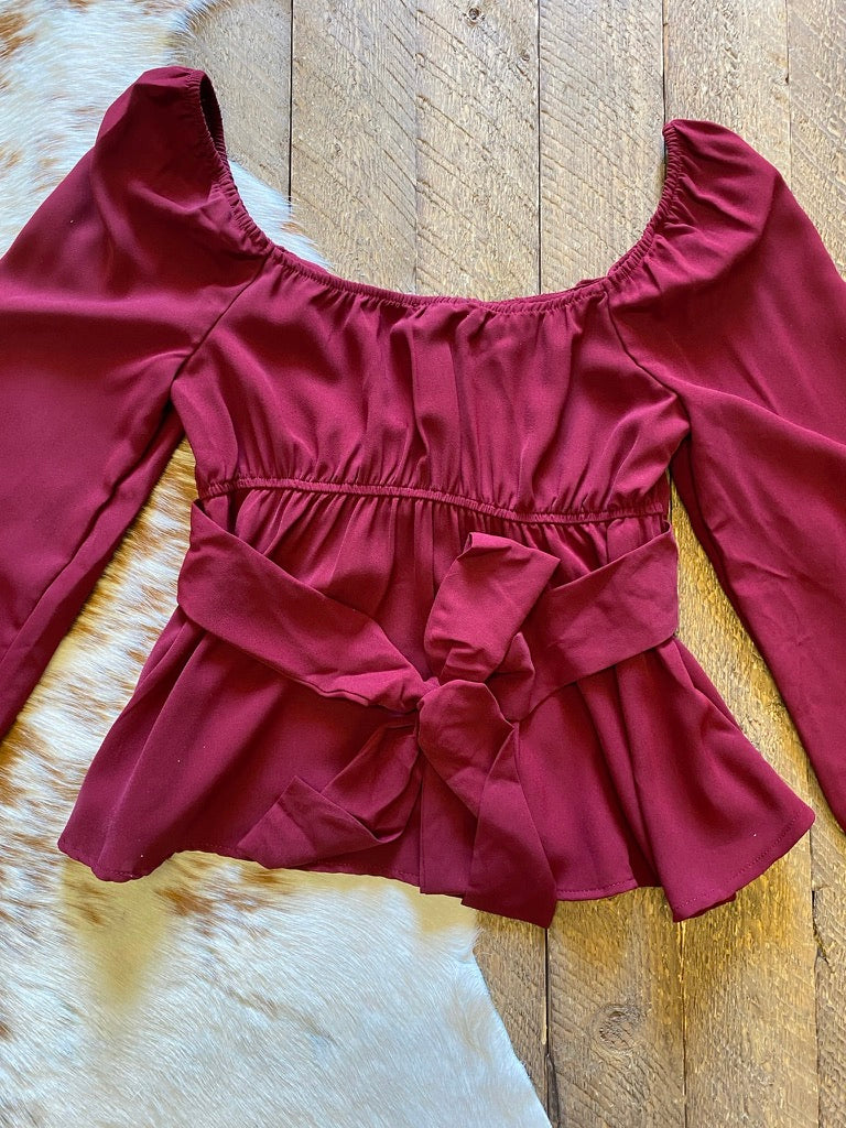 The Mallory Blouse- Burgundy