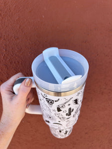 White Western Tumbler - 40oz