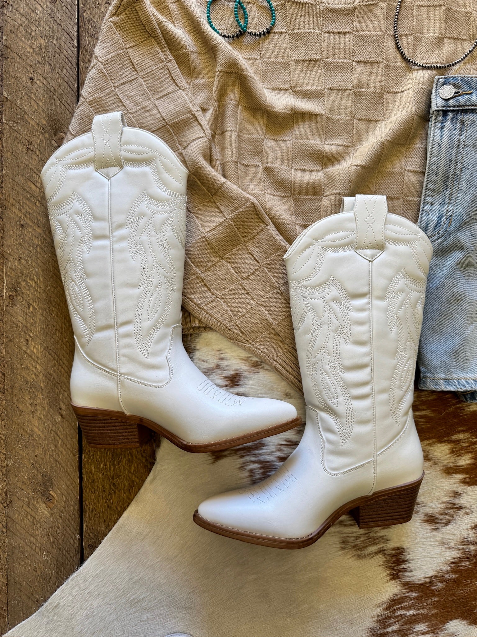 White Roper Western Boots