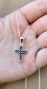 Sterling Silver Bubble Cross Necklace