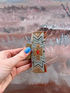 Hand Tooled Leather Hair Clip