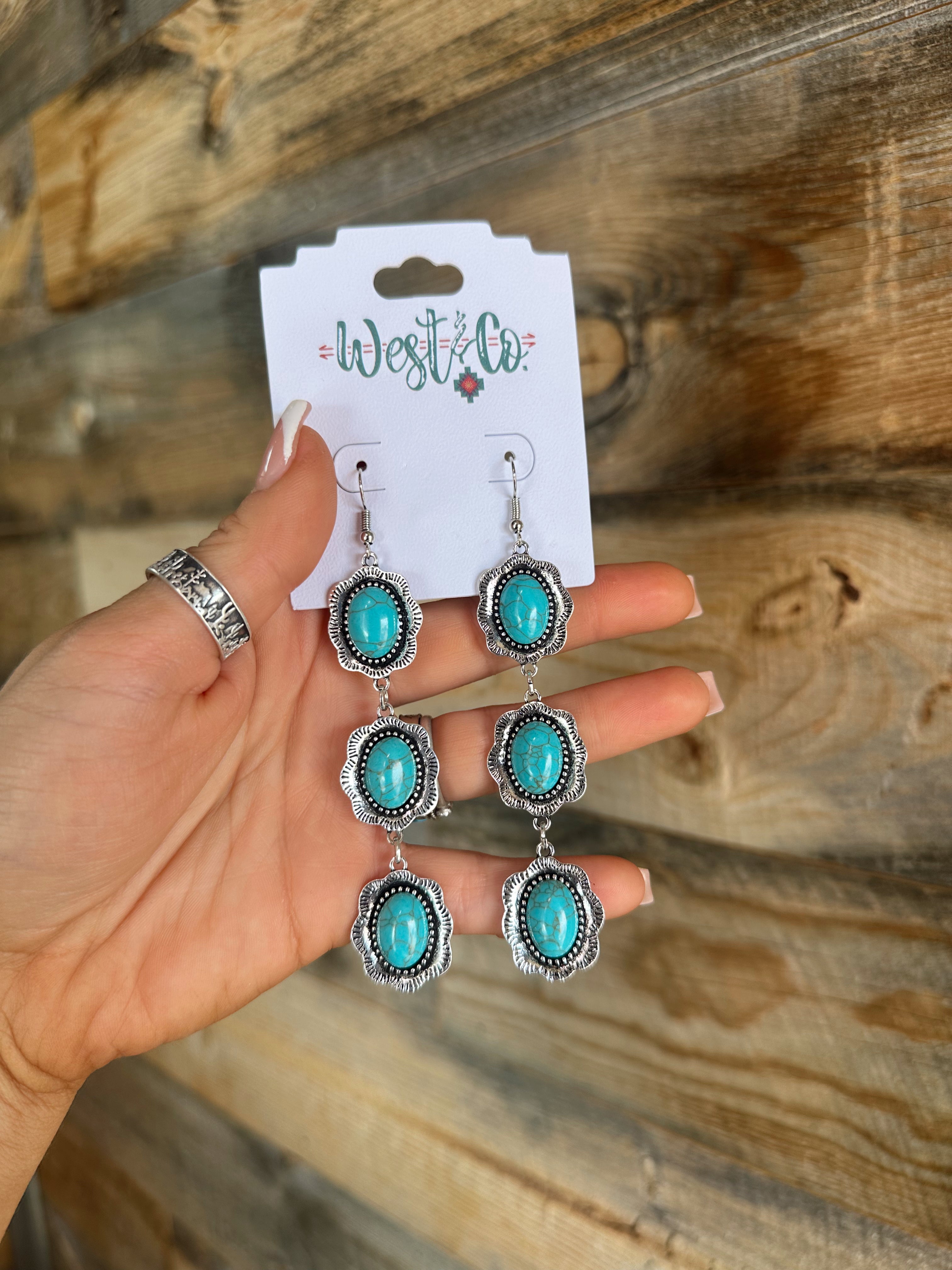 The Fiona 3-Stone Earrings