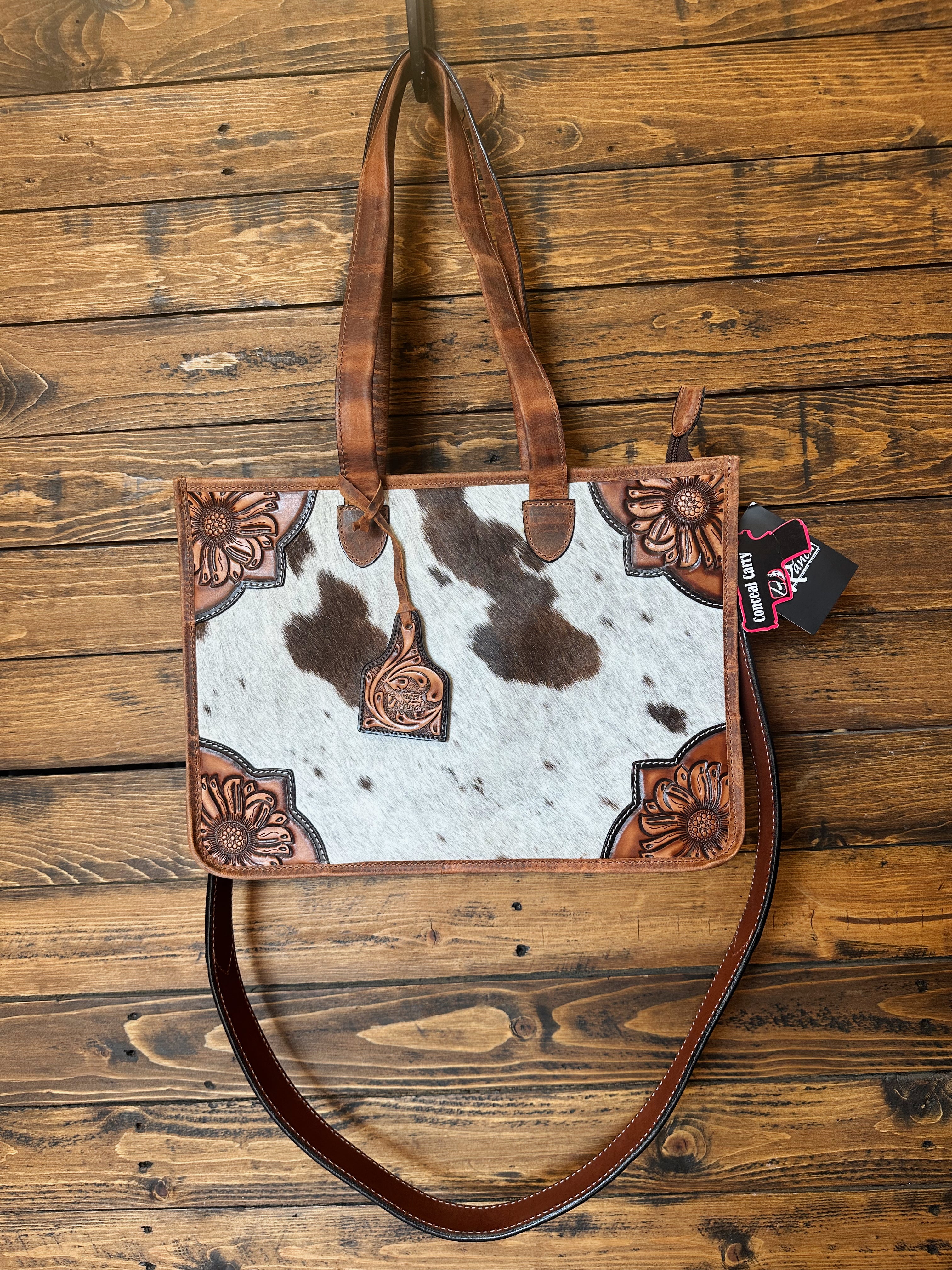 The Valerie Cowhide Sunflower Purse