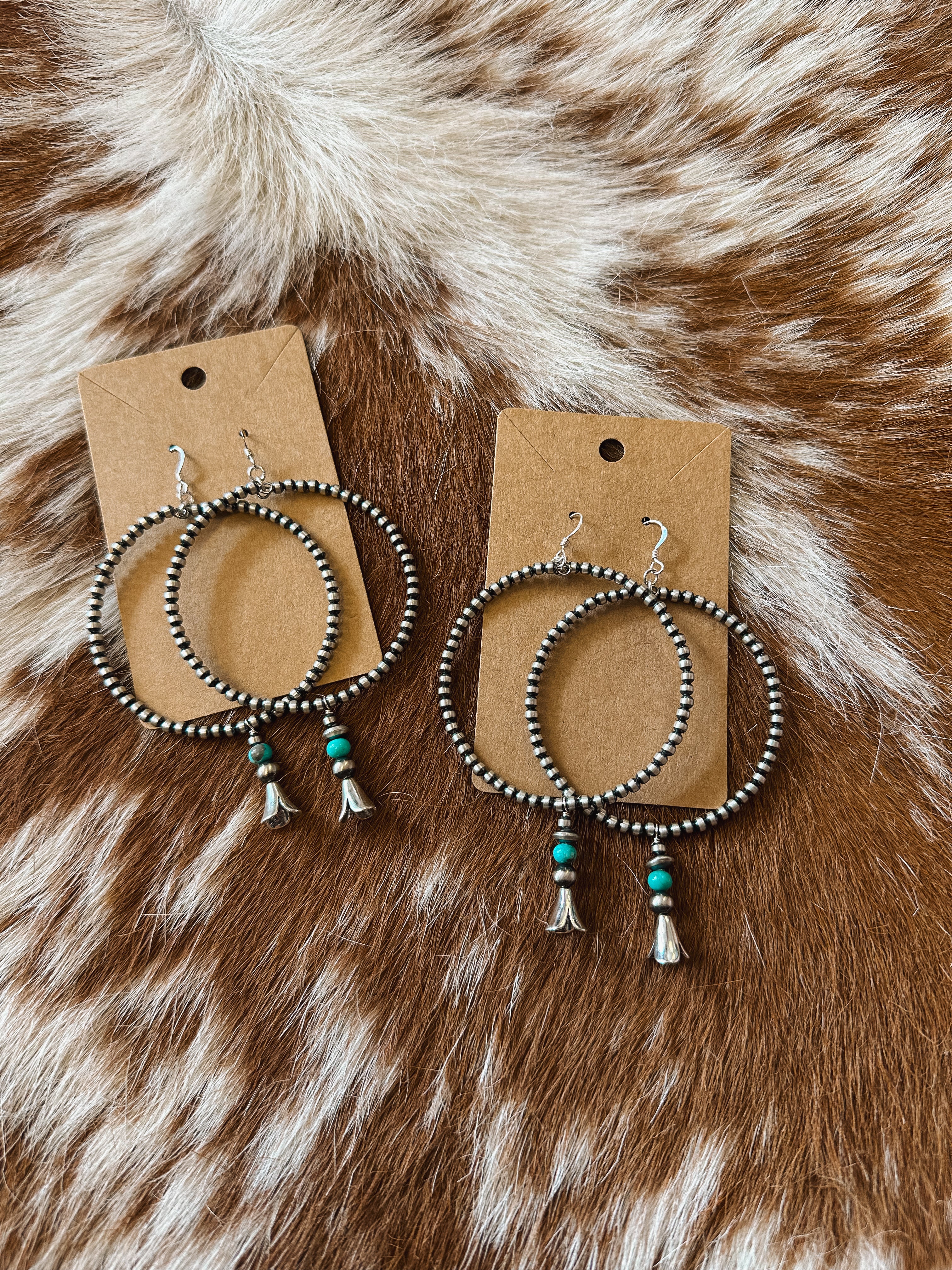 The Navajo Pearl Blossom Hoops
