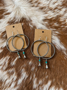 The Navajo Pearl Blossom Hoops
