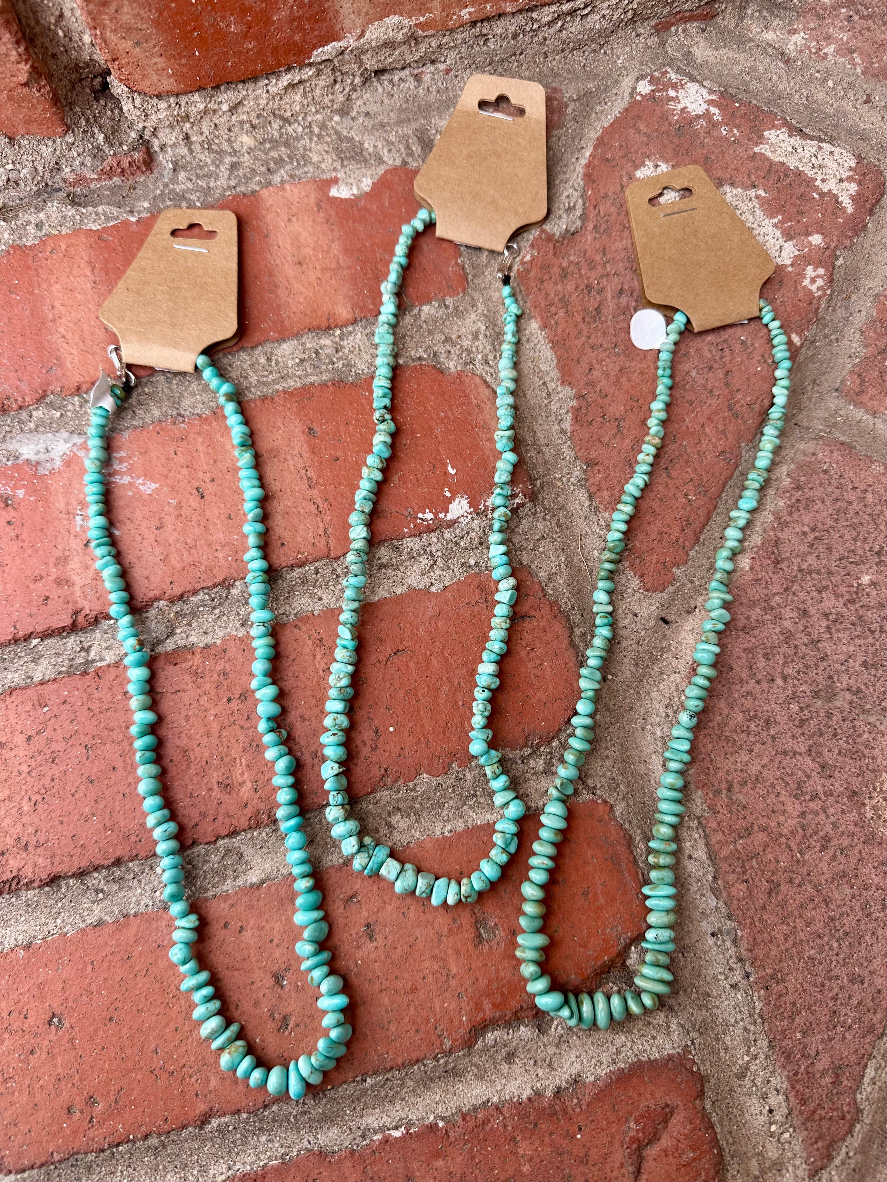 Turquoise Chip Necklace- 18”