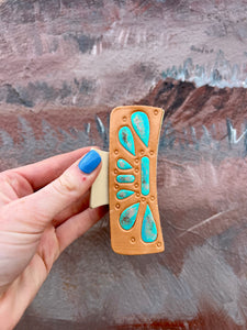 Hand Tooled Leather Hair Clip